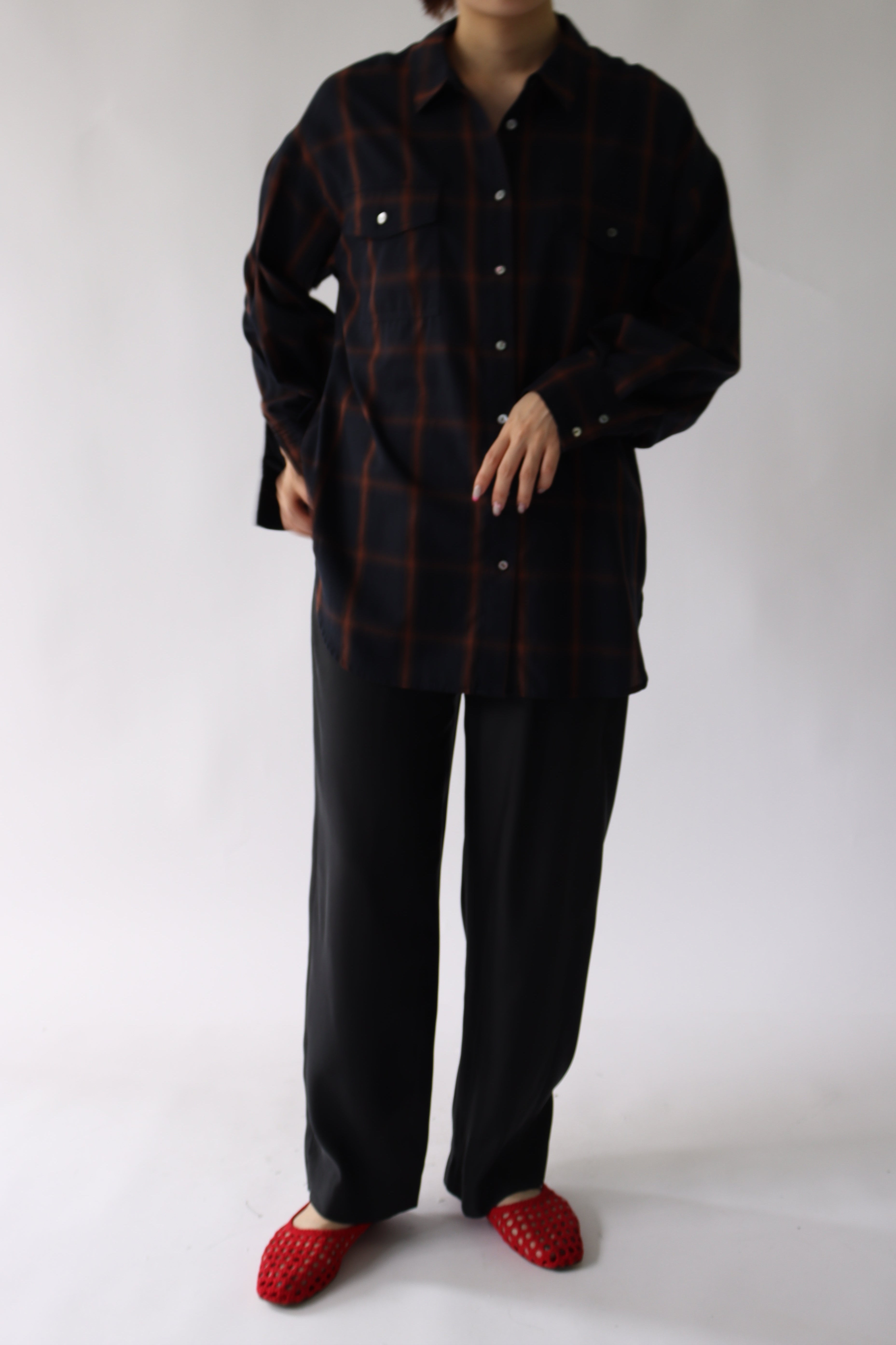 【ACUTA】オンブレーチェックオーバーシャツ¥16,500 ACUTA アクータ】【PREORDER】オンブレーチェックオーバーシャツ