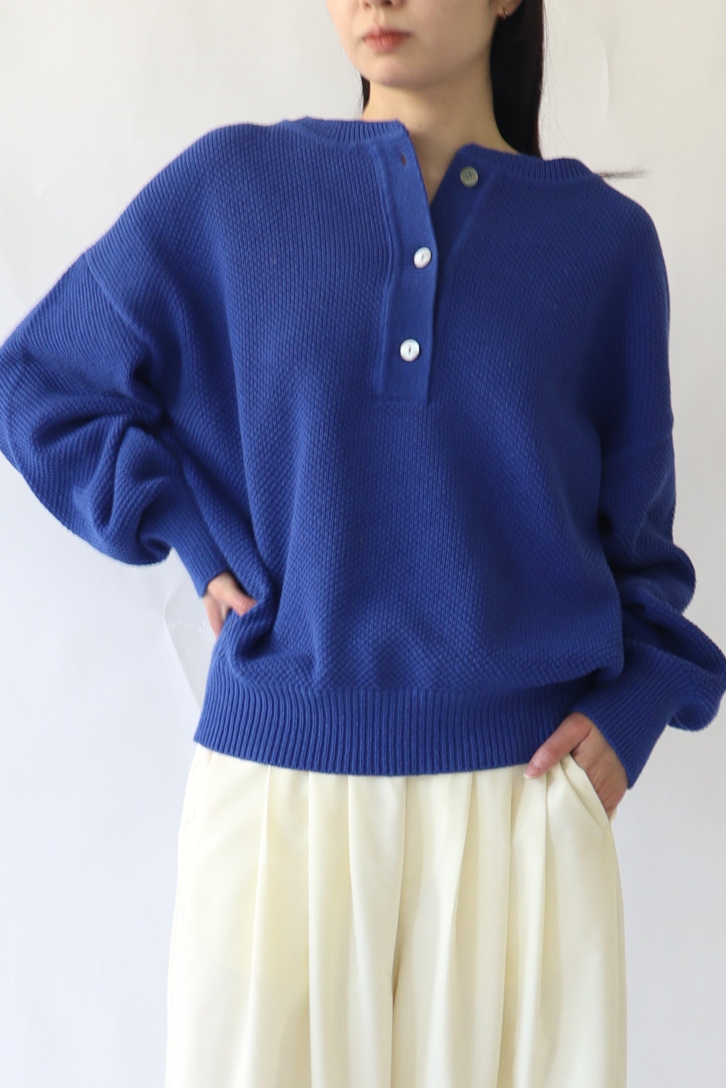 【ACUTA】かのこ編みヘンリーニット