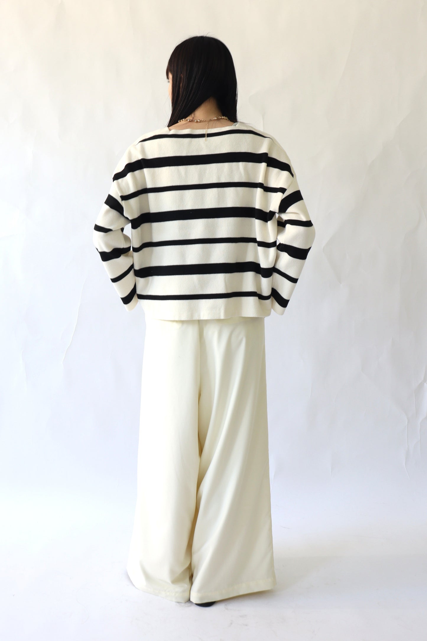 【ACUTA】スクエアネックボーダーニット