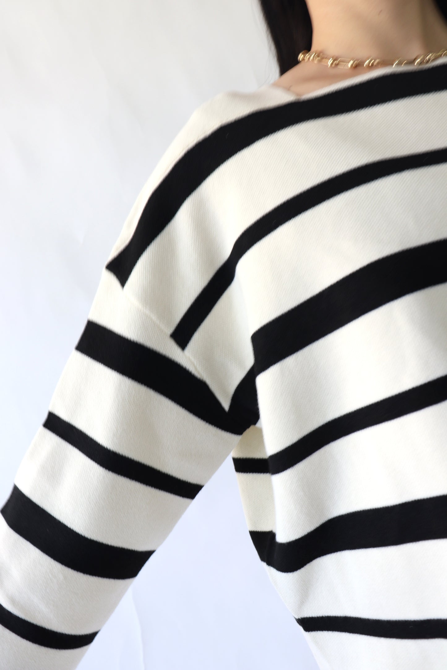 【ACUTA】スクエアネックボーダーニット