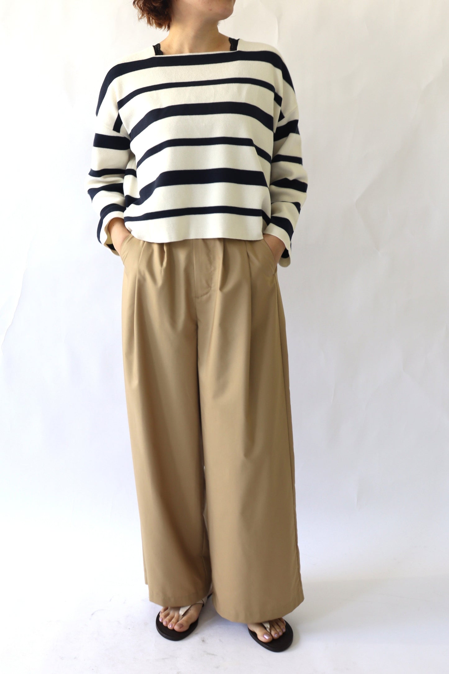 【ACUTA】スクエアネックボーダーニット