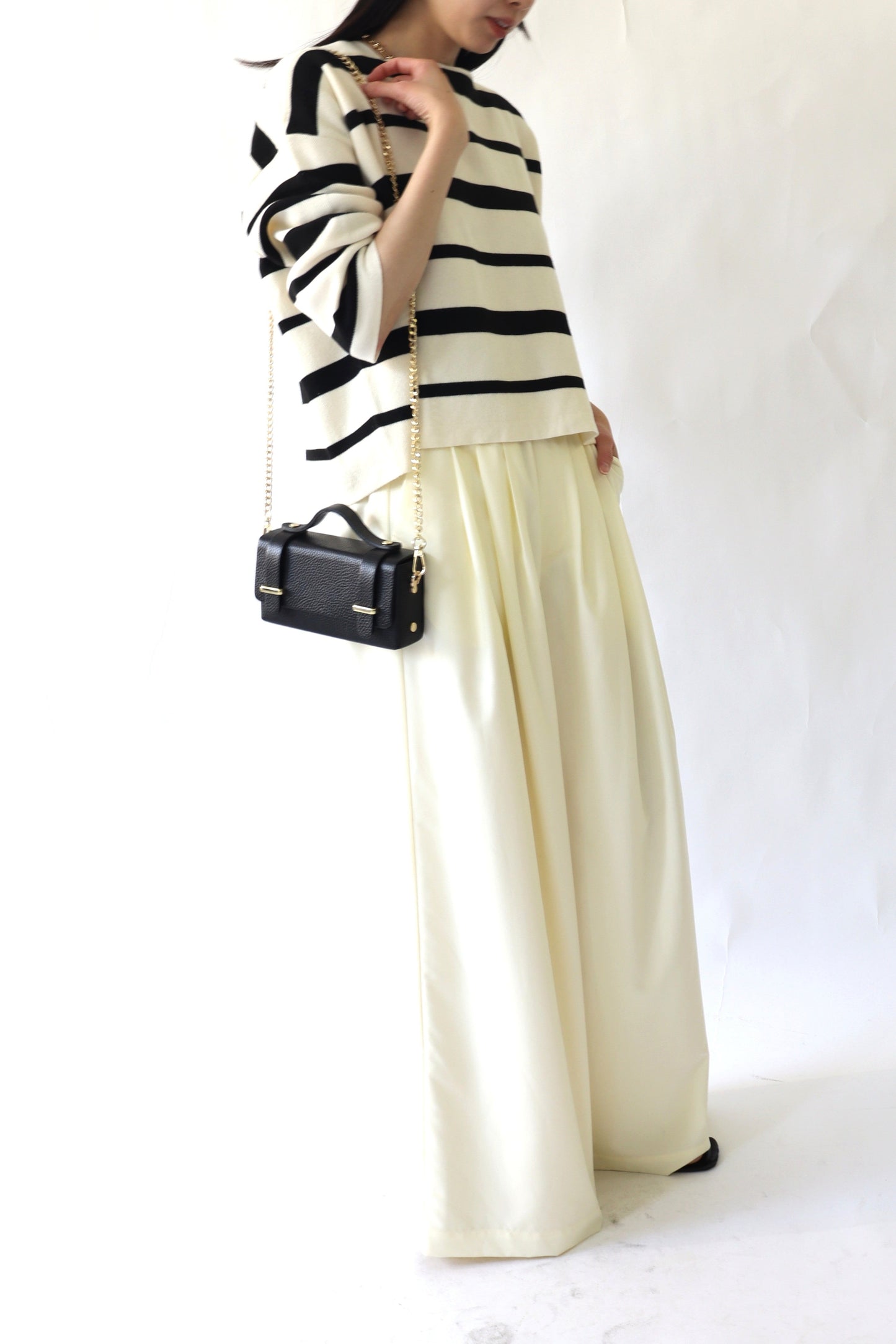 【ACUTA】スクエアネックボーダーニット