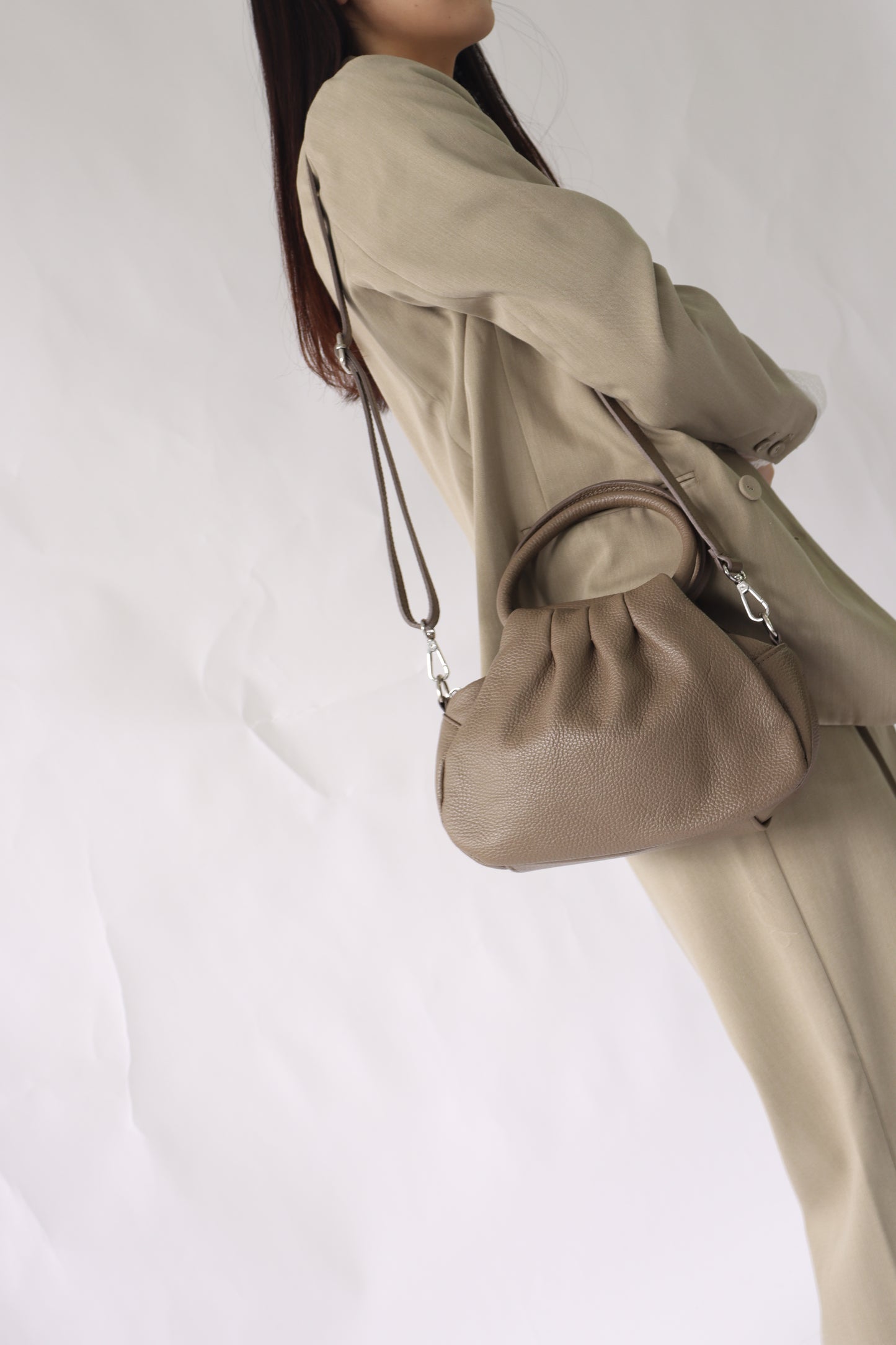 【MILLELA  FIRENZE】【新色】タックハンドバッグ