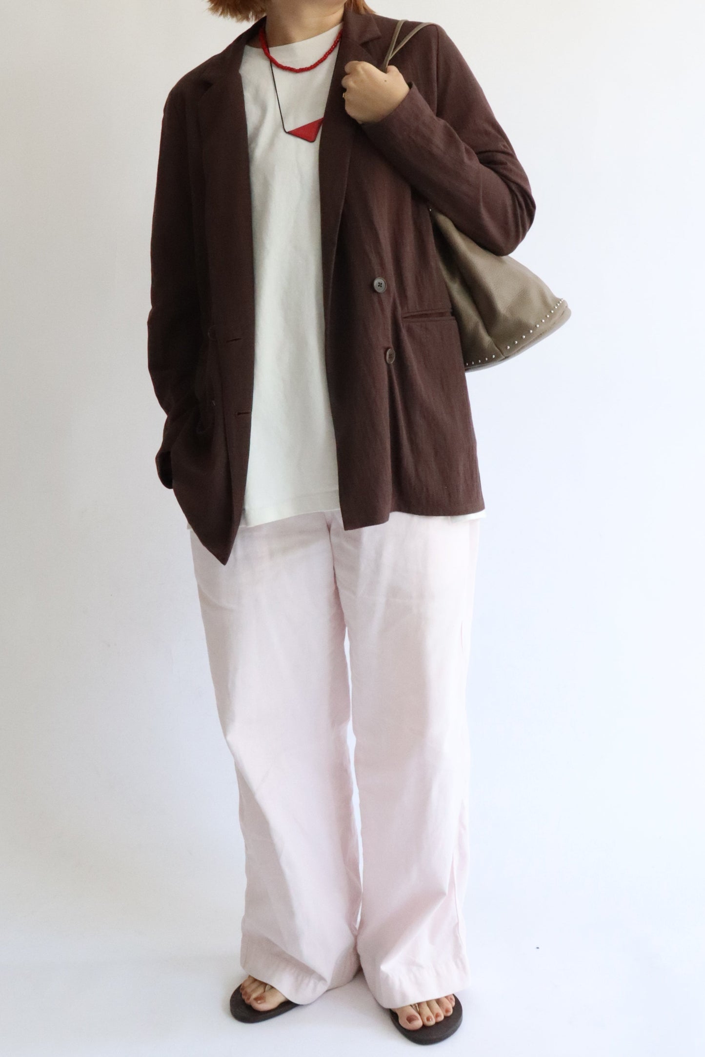 【MILLELA  FIRENZE】 巾着スタッズレザーバッグ