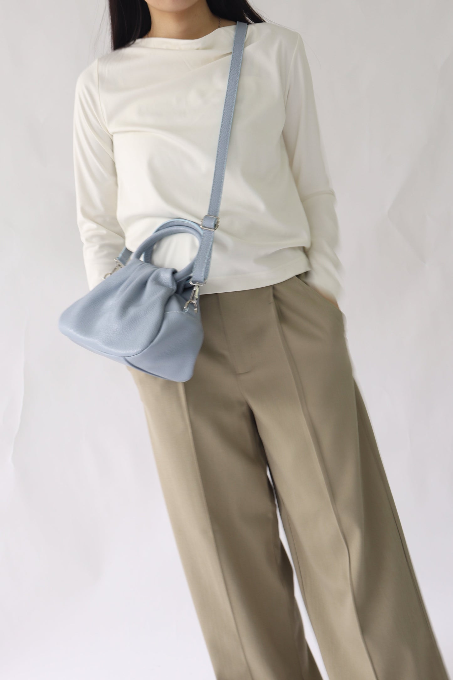 【MILLELA  FIRENZE】【新色】タックハンドバッグ