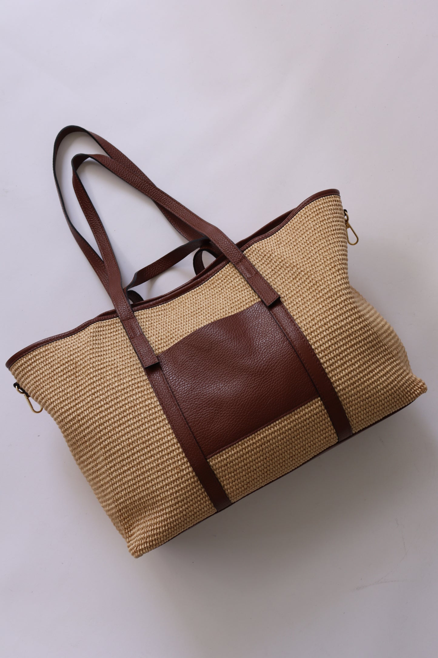 【MILLELA  FIRENZE】 ラフィア×レザートートバッグ