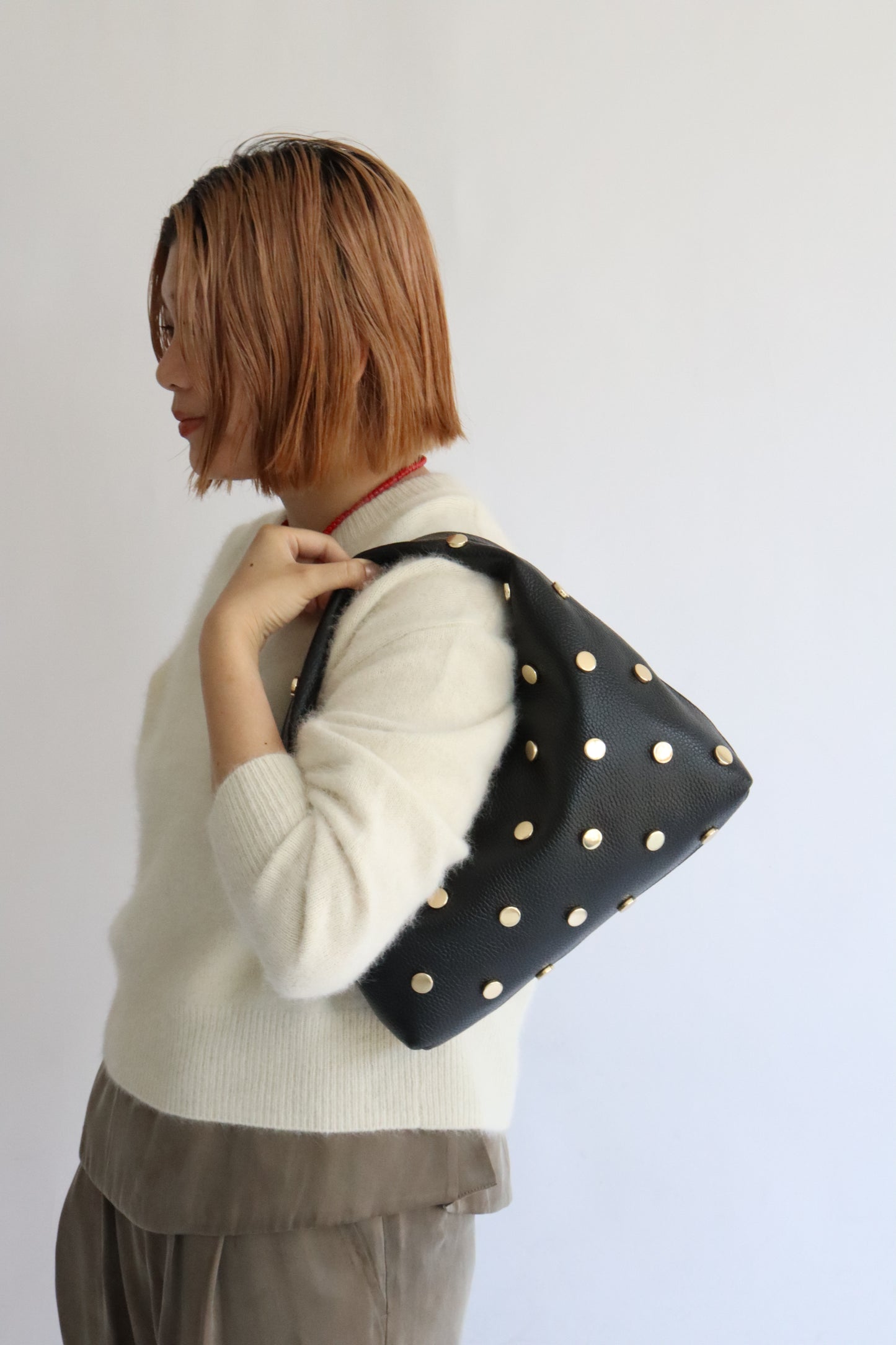 【MILLELA  FIRENZE】フラットスタッズハンドバッグ