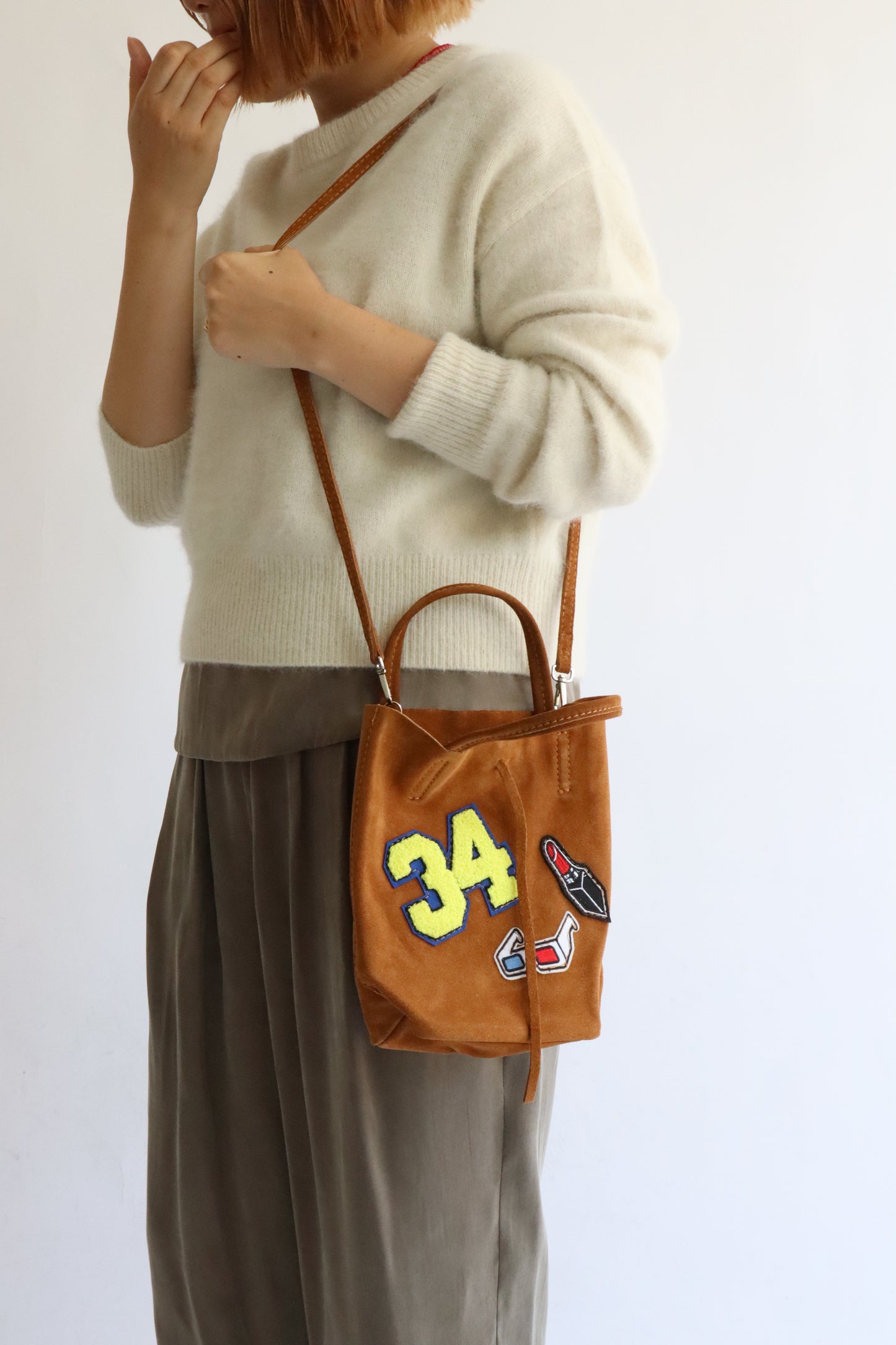 【MILLELA  FIRENZE】ワッペンスエードミニトートバッグ