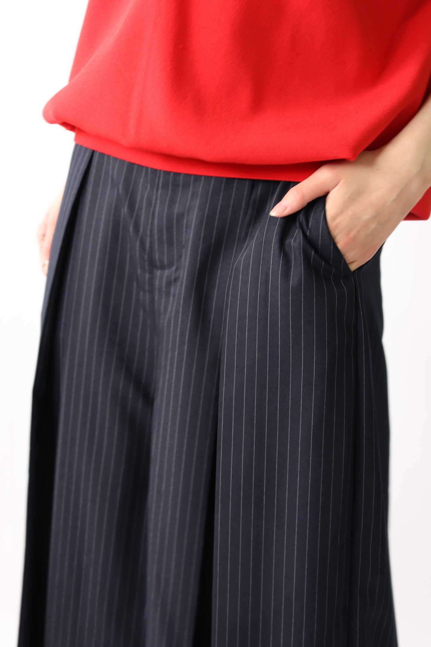 【ACUTA】 ピンストライププリーツキュロット