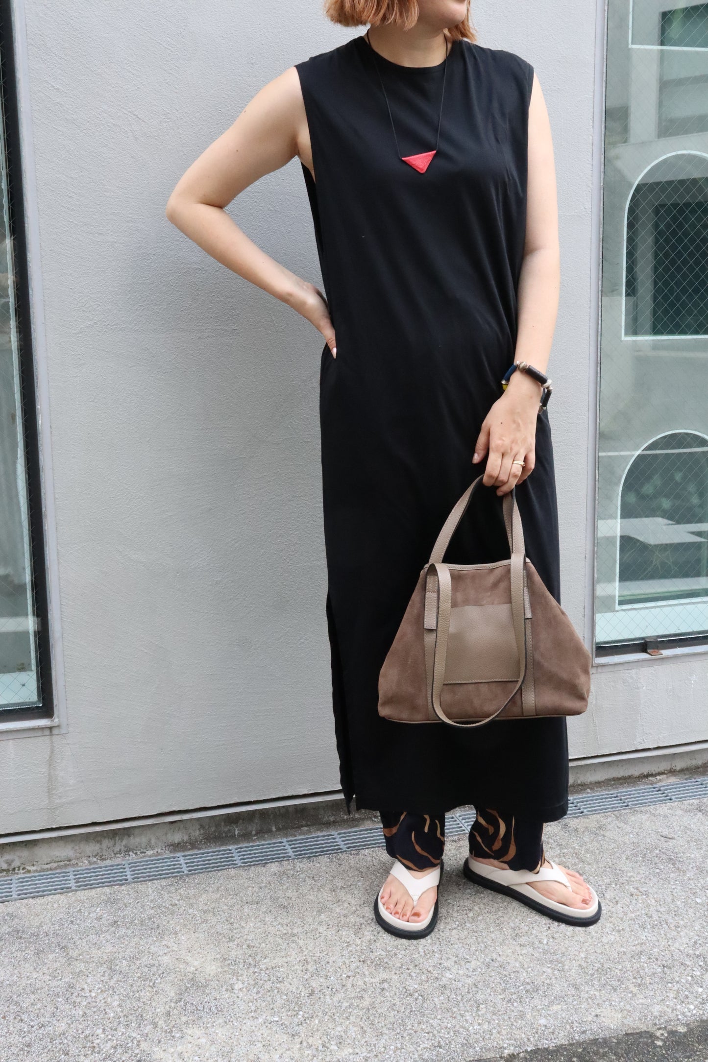 【MILLELA  FIRENZE】スエード×レザー2WAYミディトートバッグ