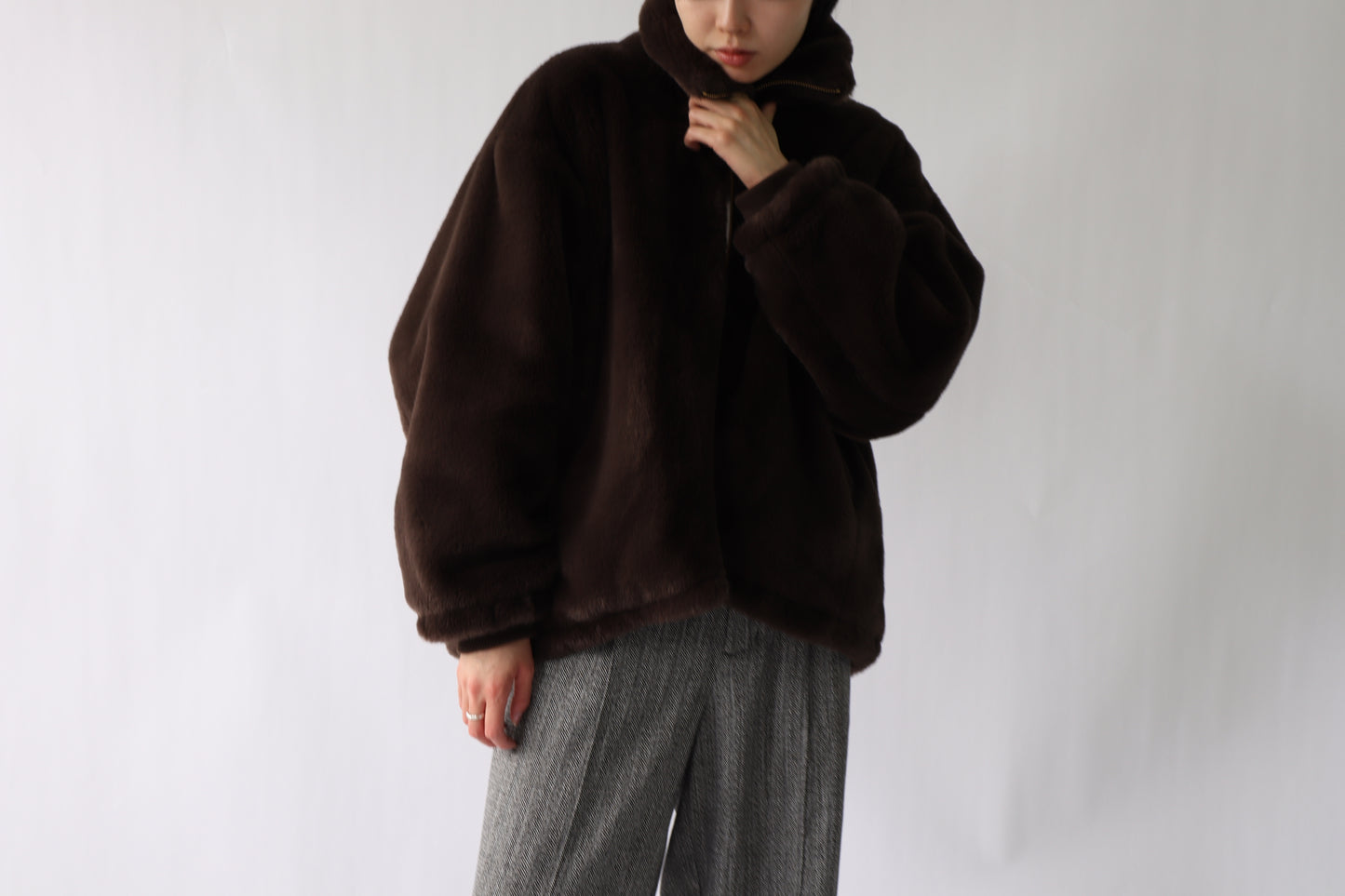 【ACUTA】【PRE ORDER】フェイクファースタンド衿ブルゾン