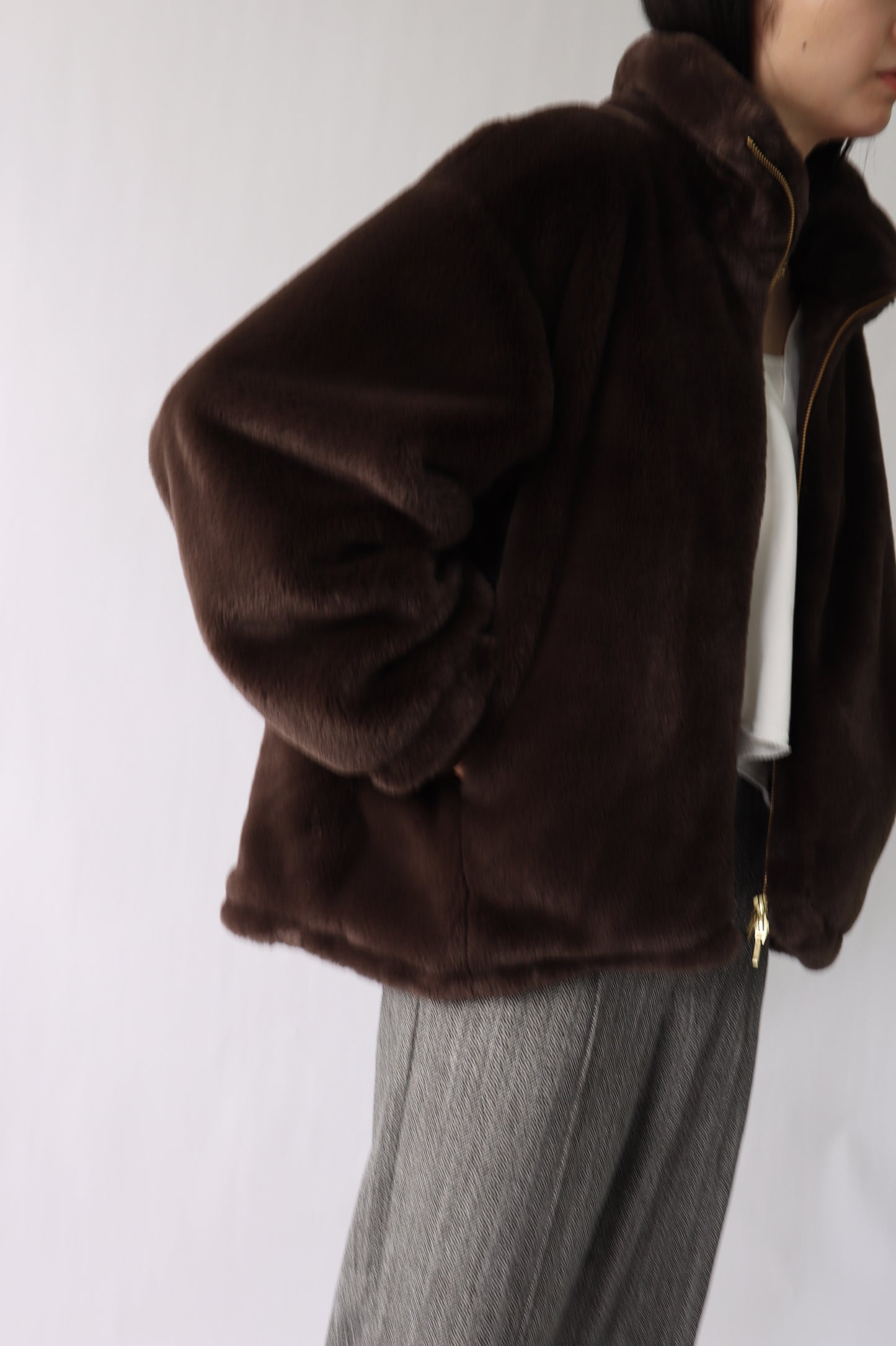 【ACUTA】【PRE ORDER】フェイクファースタンド衿ブルゾン