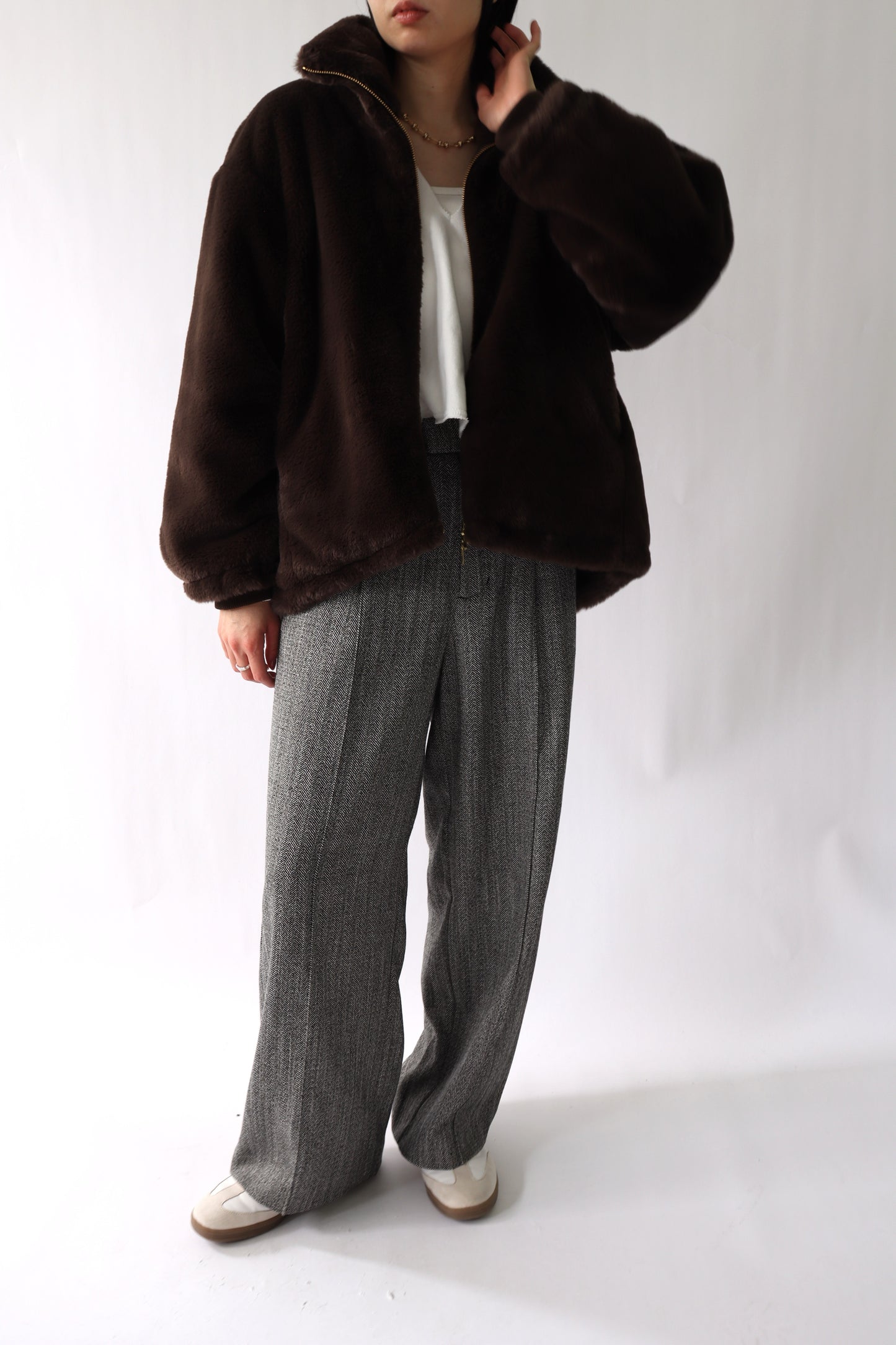 【ACUTA】【PRE ORDER】フェイクファースタンド衿ブルゾン