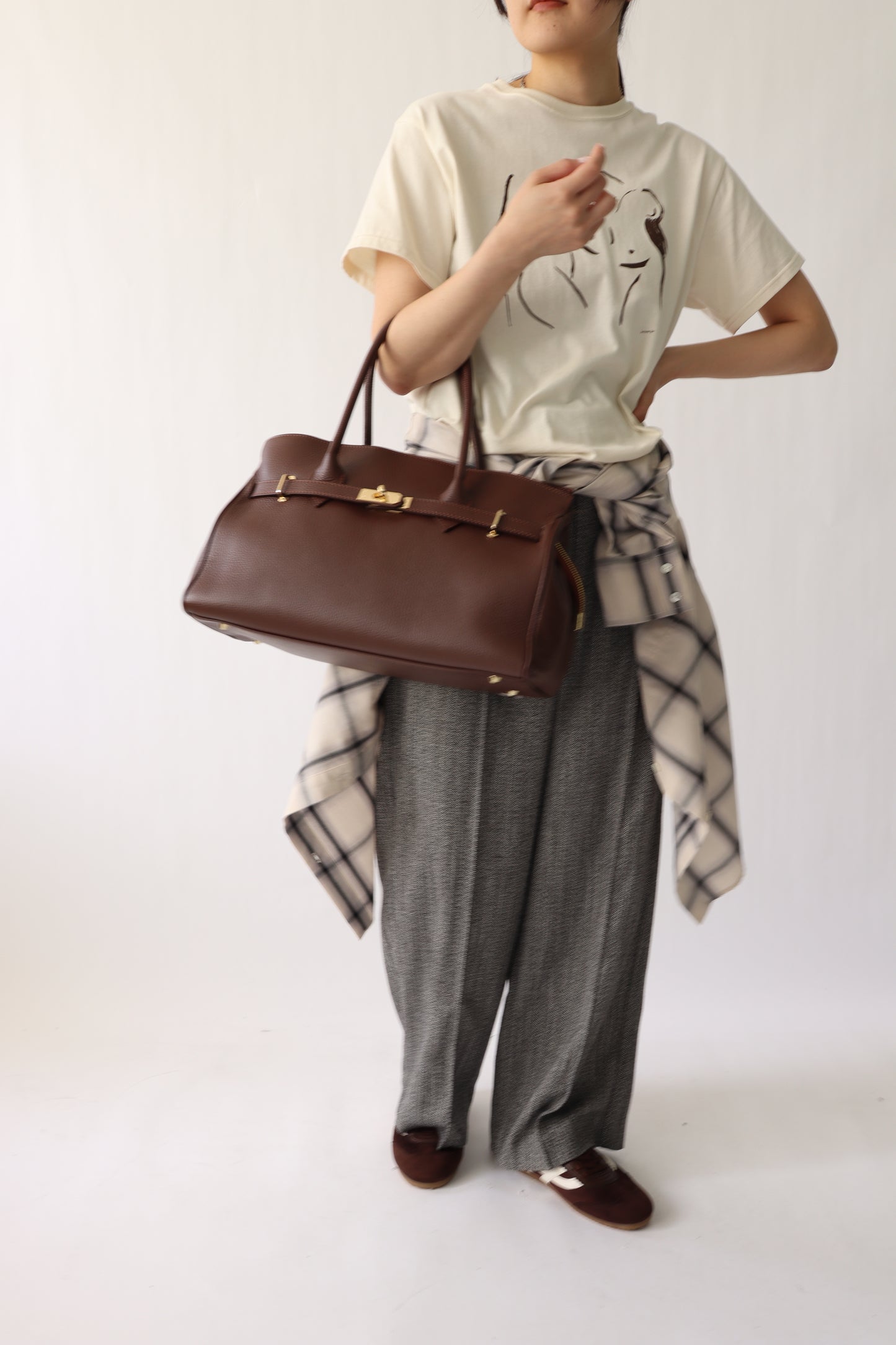 【ACUTA】ヘリンボーンワイドパンツ