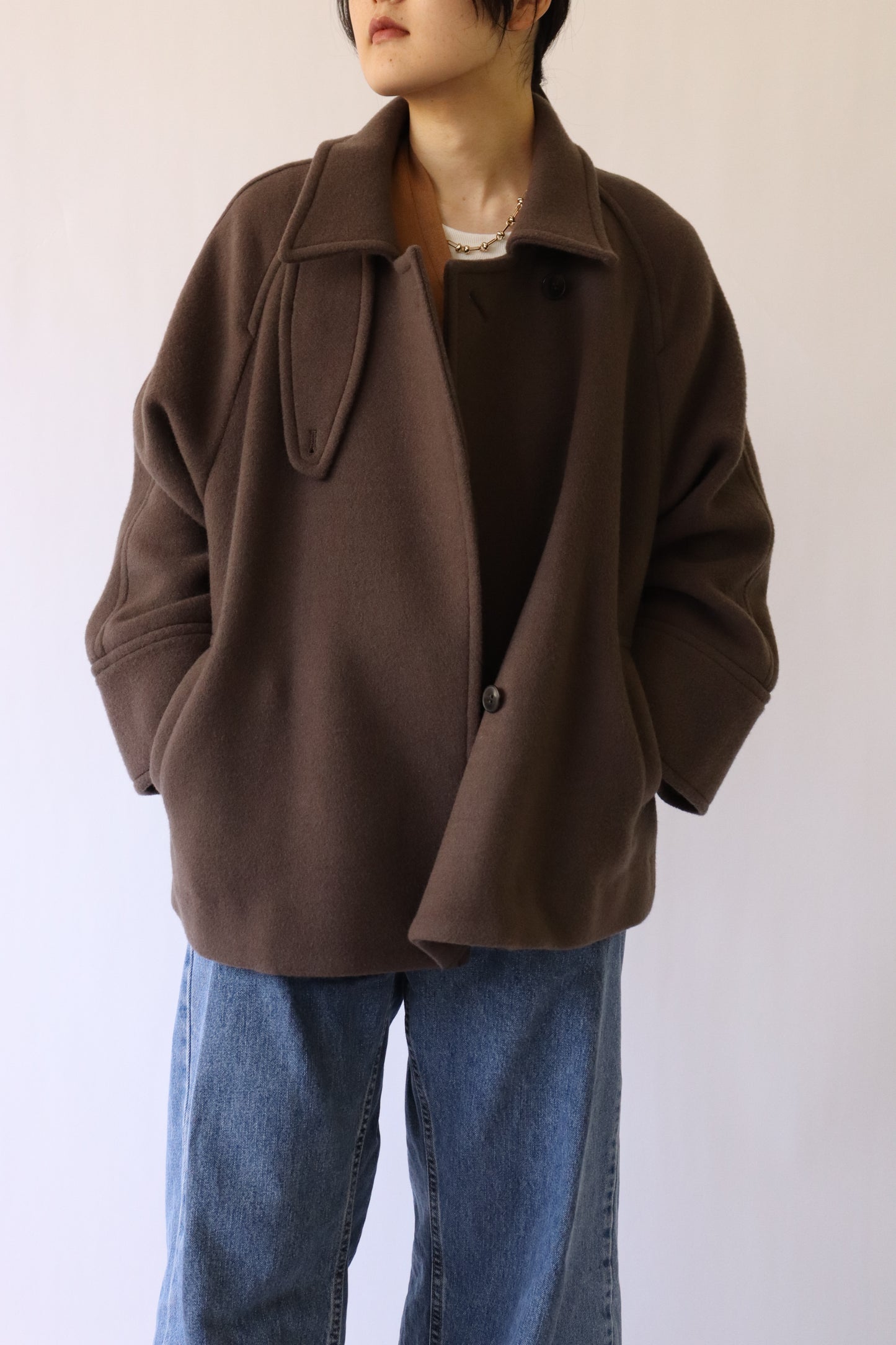 【ACUTA】ラグランスリーブWOショートコート