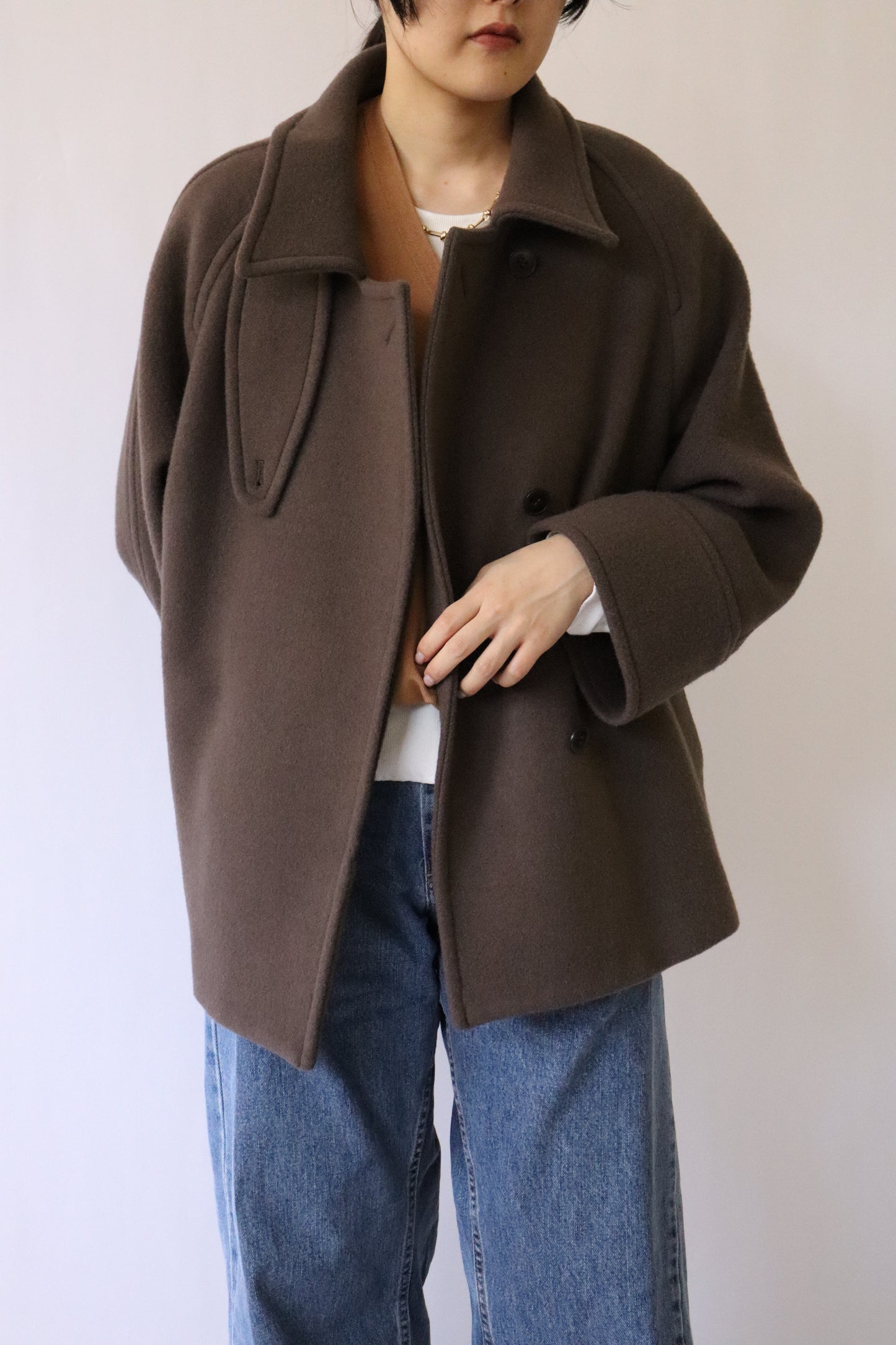 【ACUTA】ラグランスリーブWOショートコート