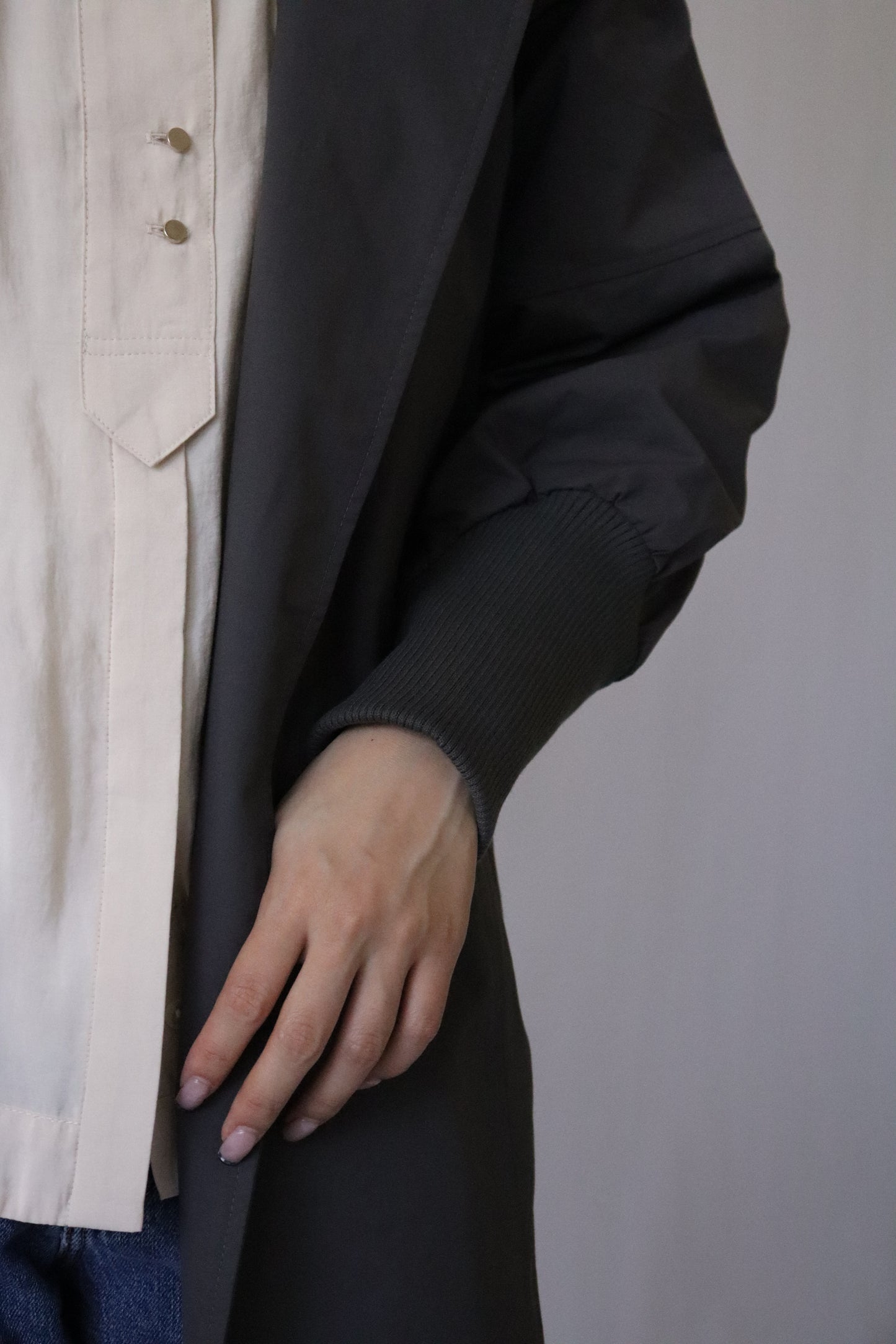 【ACUTA】袖リブバックベルトショートコート