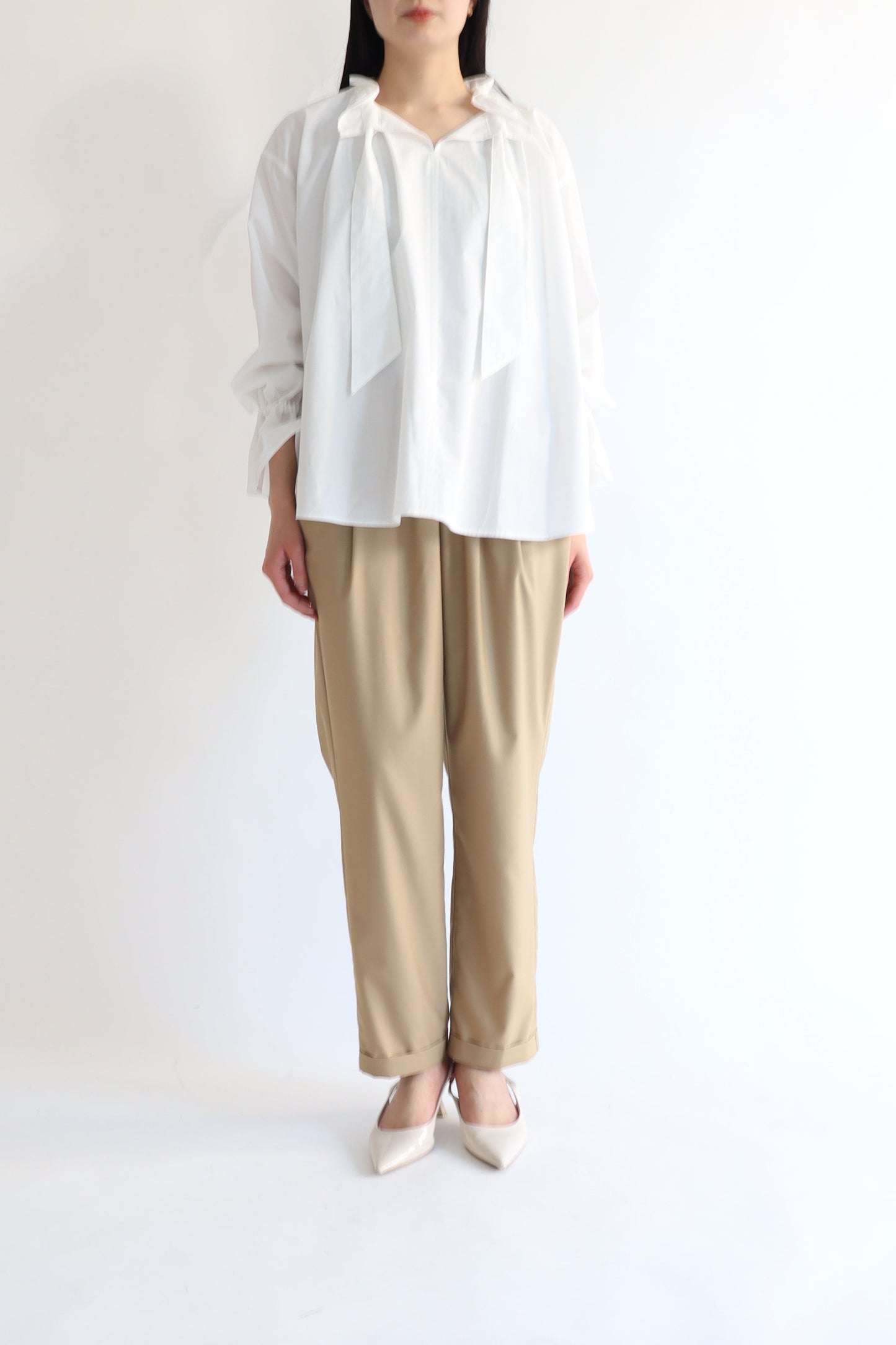 【ACUTA】 【PRE ORDER】オーガニックコットンフリルブラウス