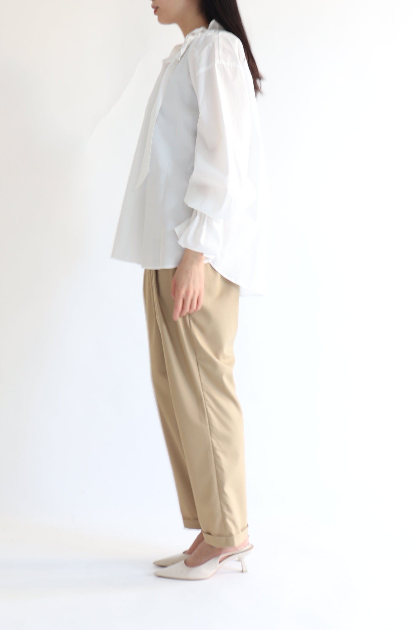 【ACUTA】 【PRE ORDER】オーガニックコットンフリルブラウス