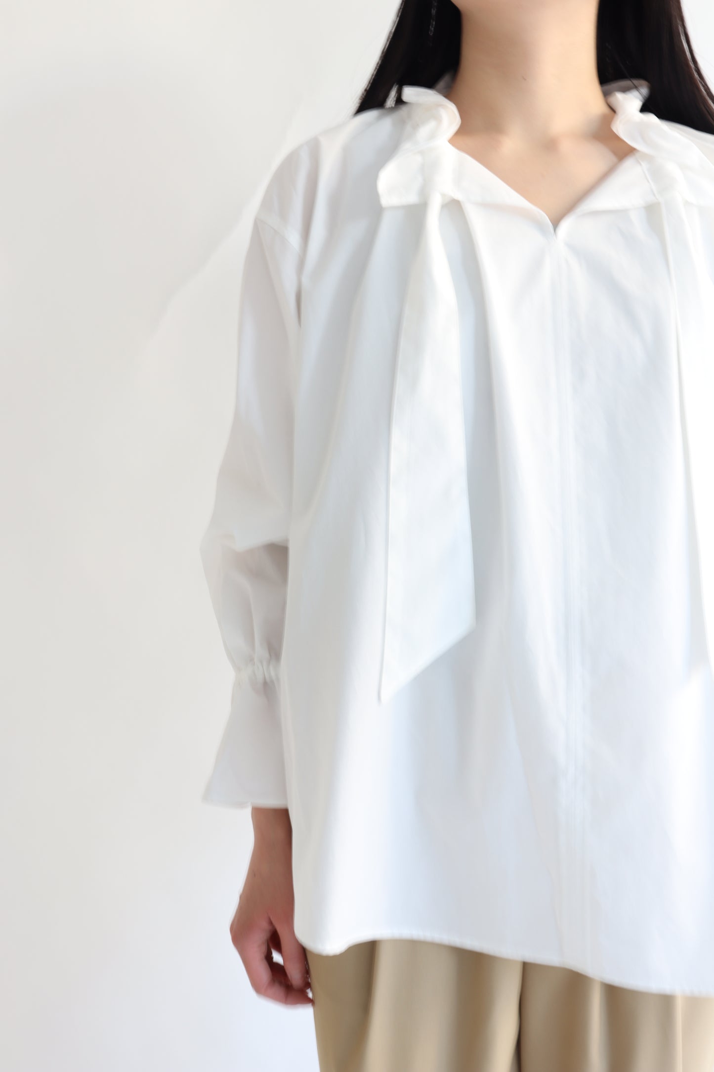 【ACUTA】 【PRE ORDER】オーガニックコットンフリルブラウス