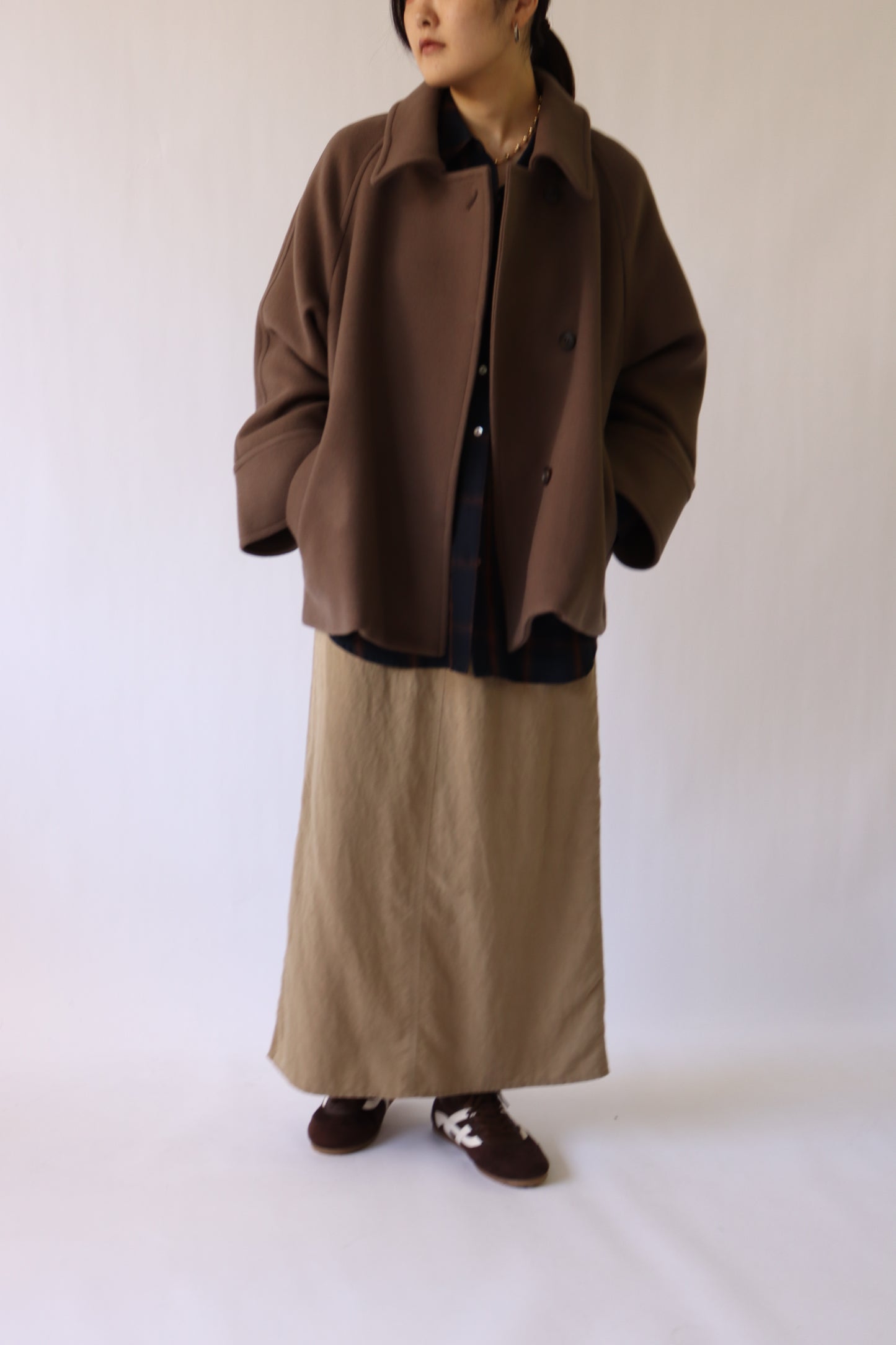 【ACUTA】ラグランスリーブWOショートコート