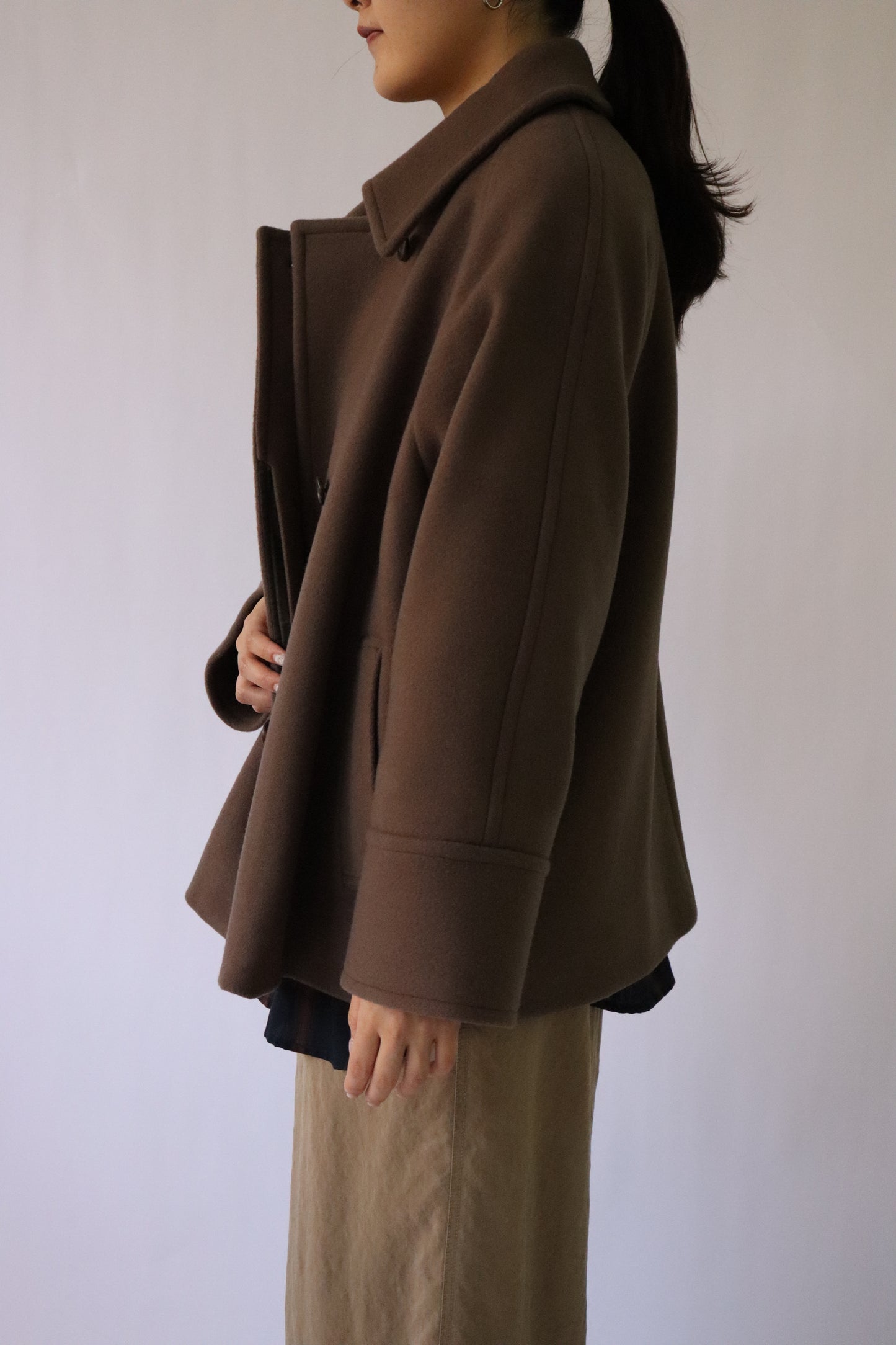 【ACUTA】ラグランスリーブWOショートコート