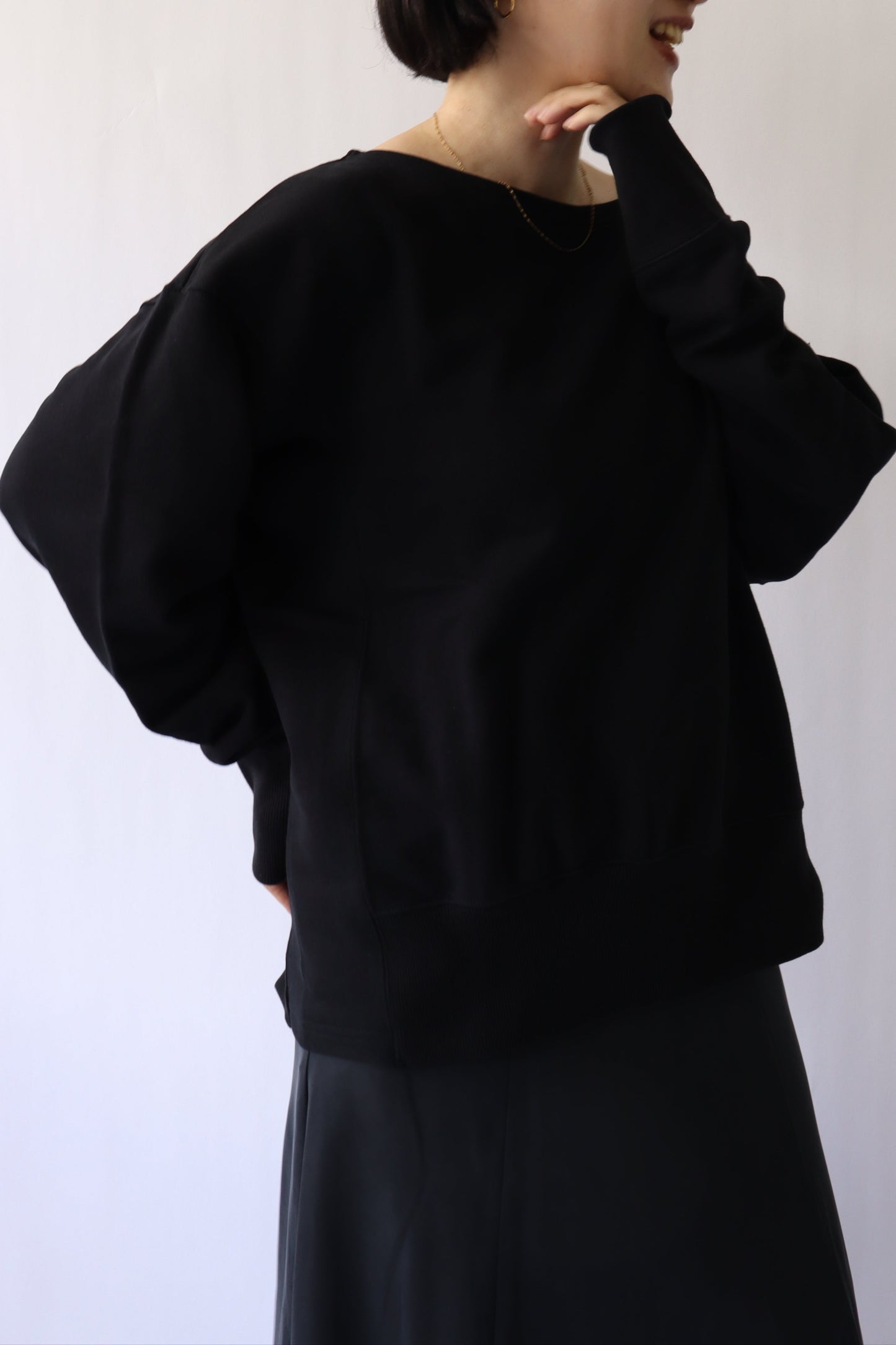 【Ruhe】裏毛ボートネックトップス