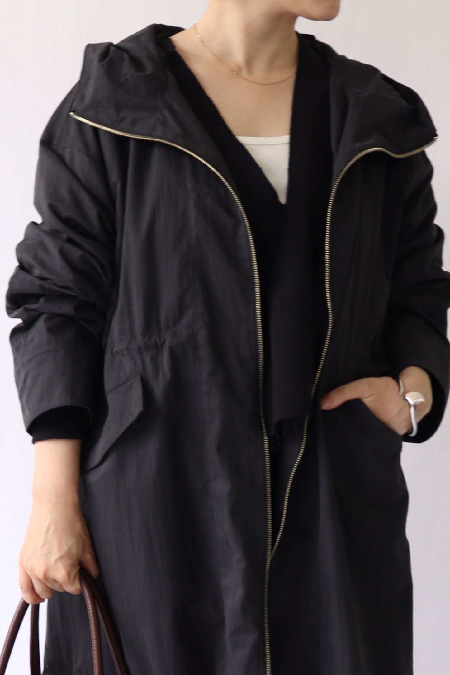 【ACUTA】フィブリルタッチフーディロングコート