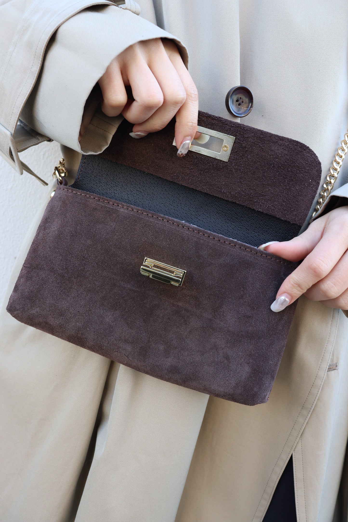 【MILLELA  FIRENZE】スエードチェーンミニバッグ