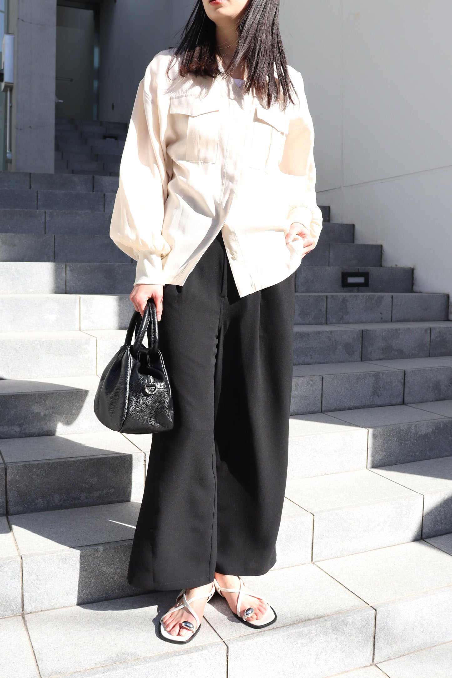 【ACUTA】2WAYジョーゼットワンタックパンツ