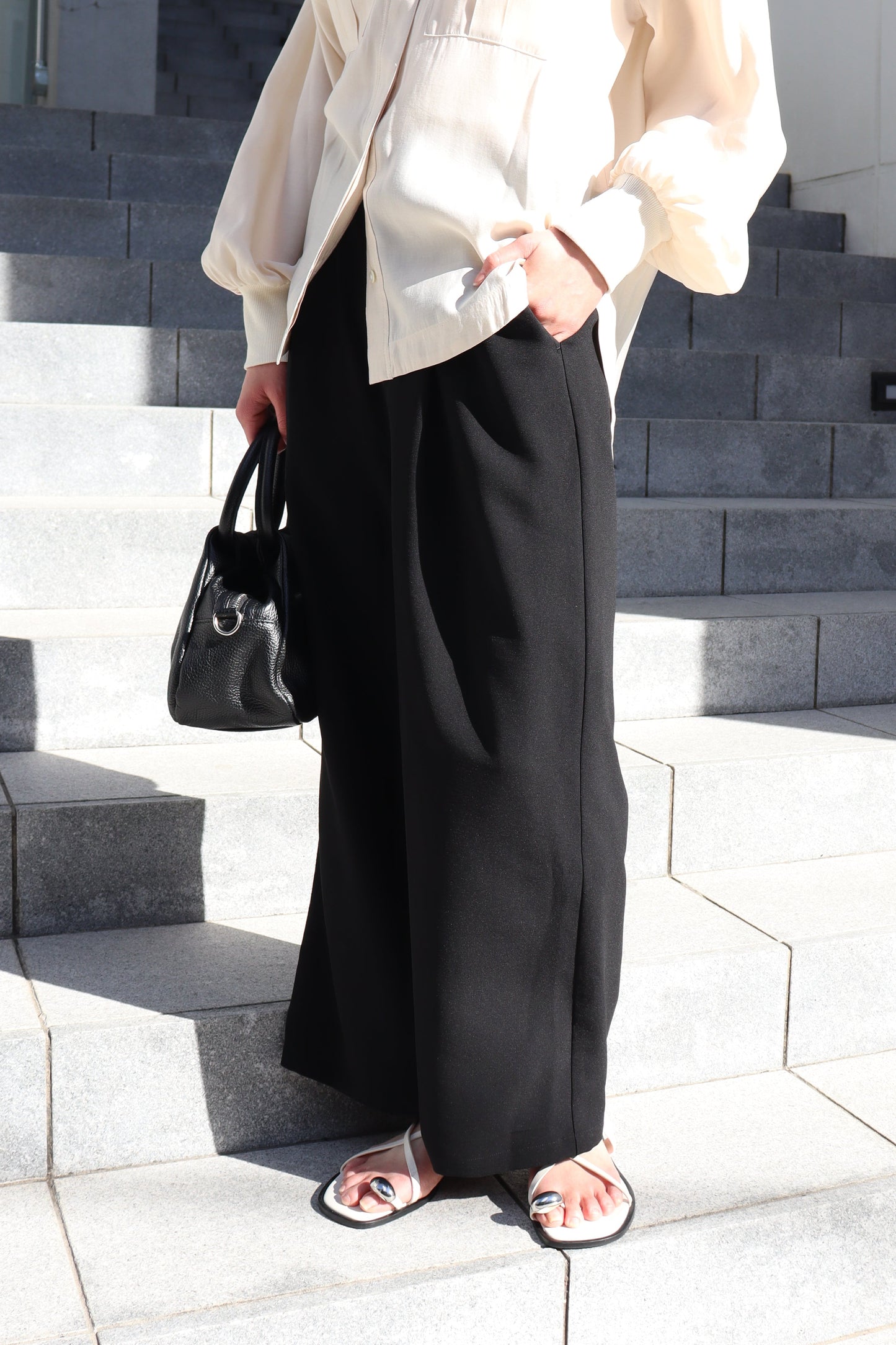 【ACUTA】2WAYジョーゼットワンタックパンツ