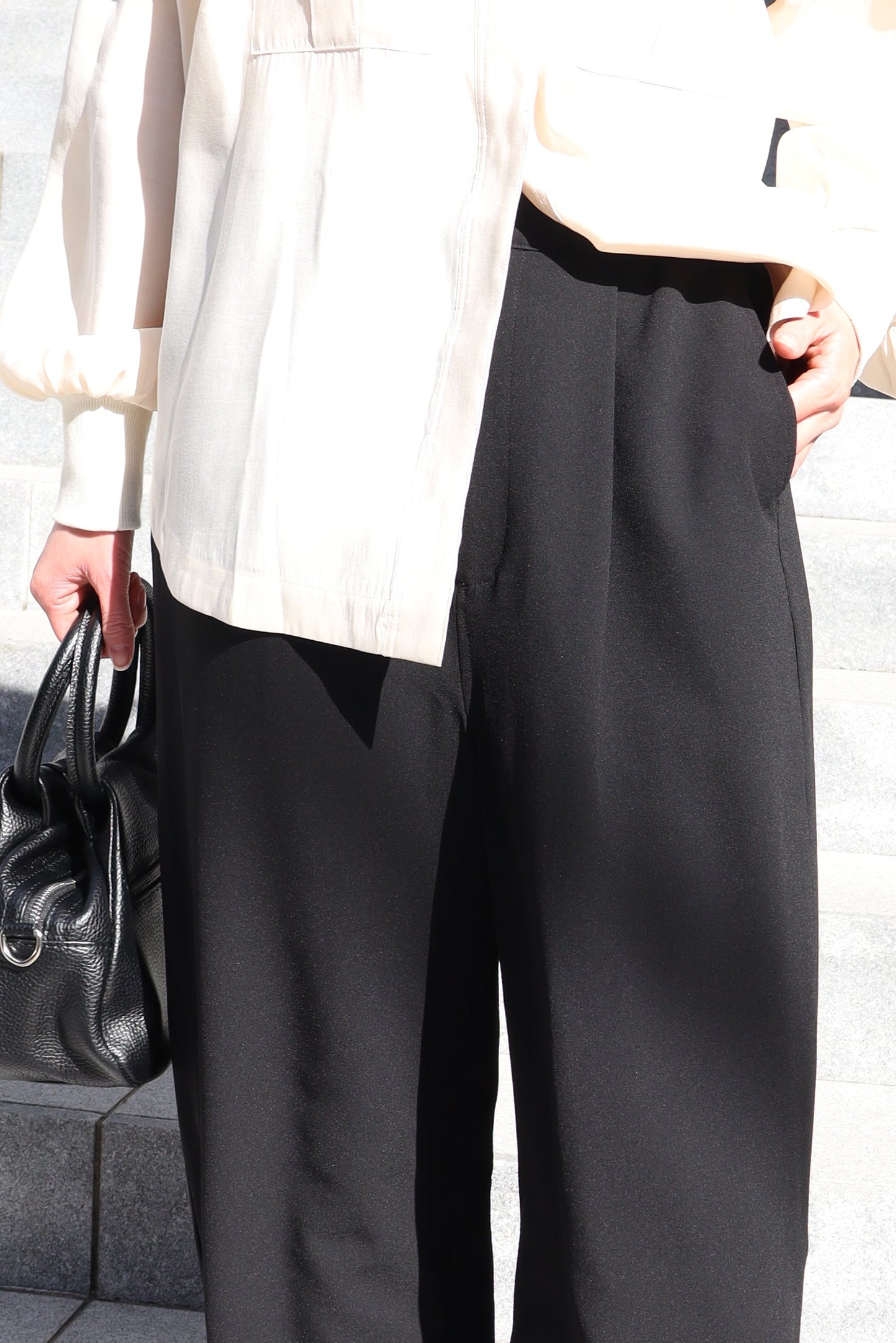 【ACUTA】2WAYジョーゼットワンタックパンツ