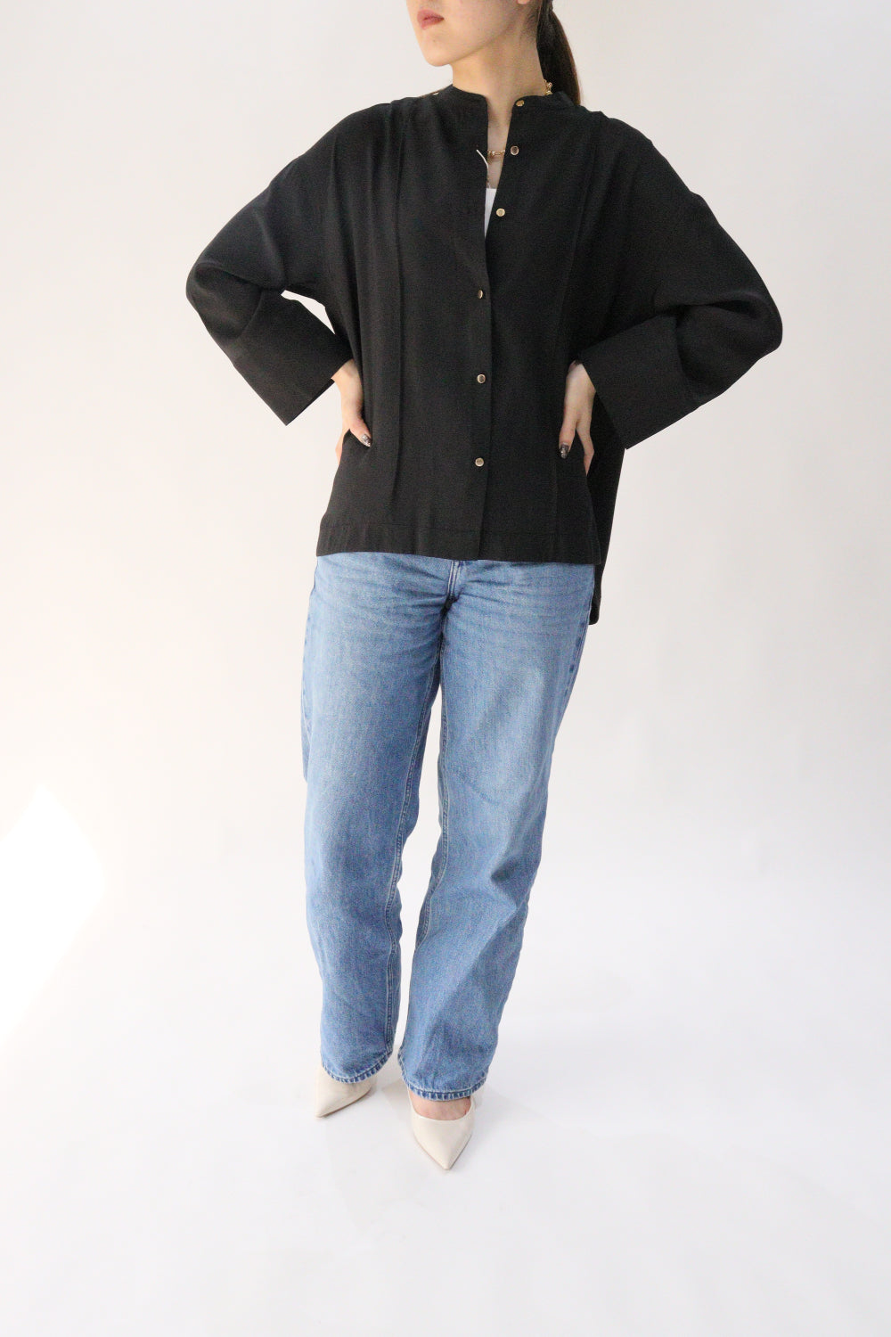 【セール/30%OFF】ACUTA アクータ ドルマンノーカラーシャツ ヴィンテージ 五分袖ブラウス 10093697 レディース【SALE】【返品・交換不可】 Acuta 【セール/30%OFF】ACUTA アクータ ドルマンノーカラー