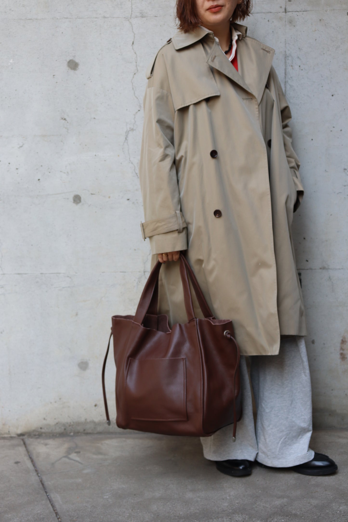 【MILLELA  FIRENZE】 ビッグレザートートバッグ