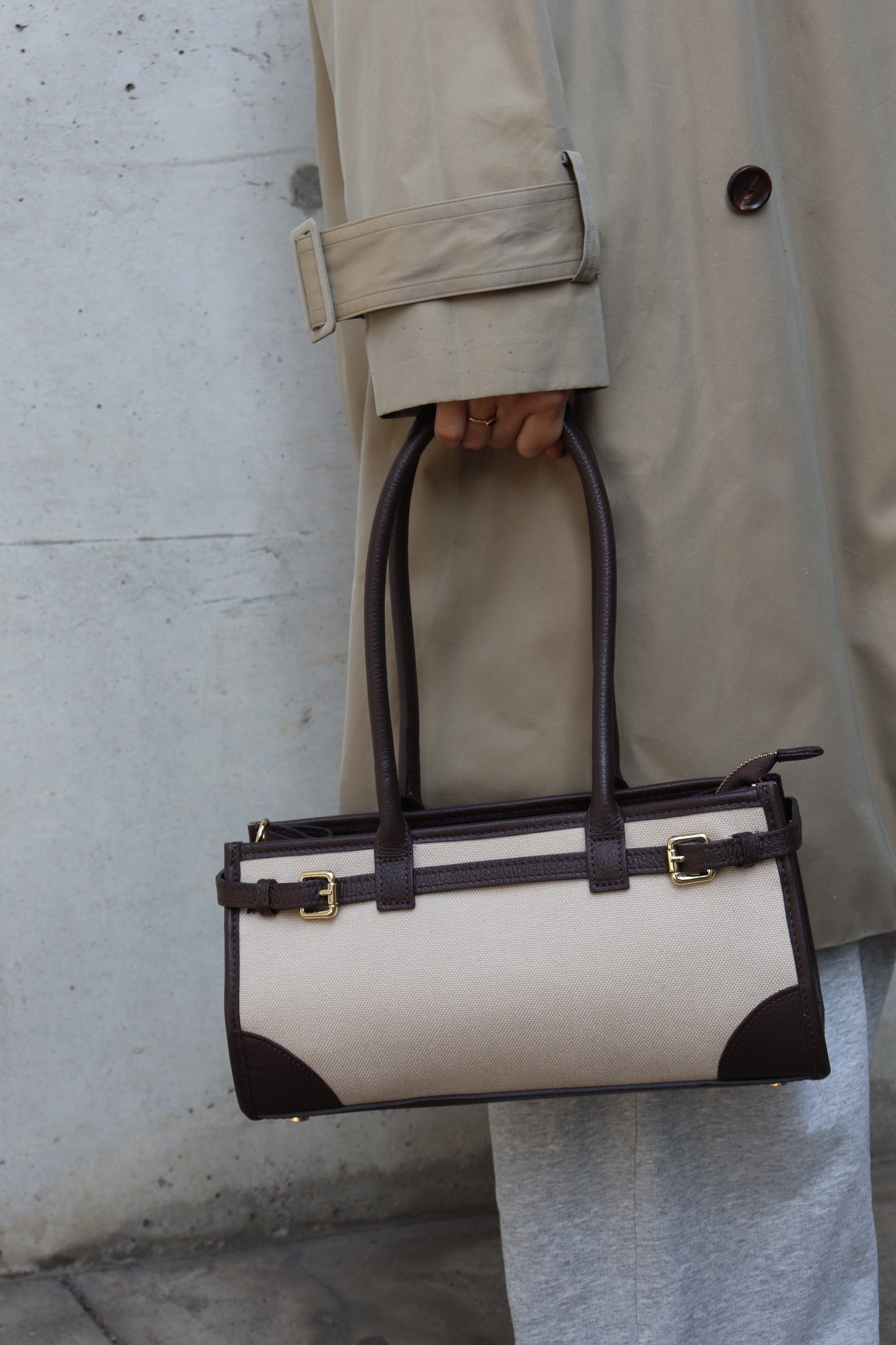 【MILLELA  FIRENZE】レザー×キャンバス2WAYバッグ