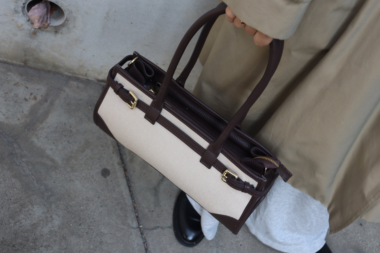【MILLELA  FIRENZE】レザー×キャンバス2WAYバッグ