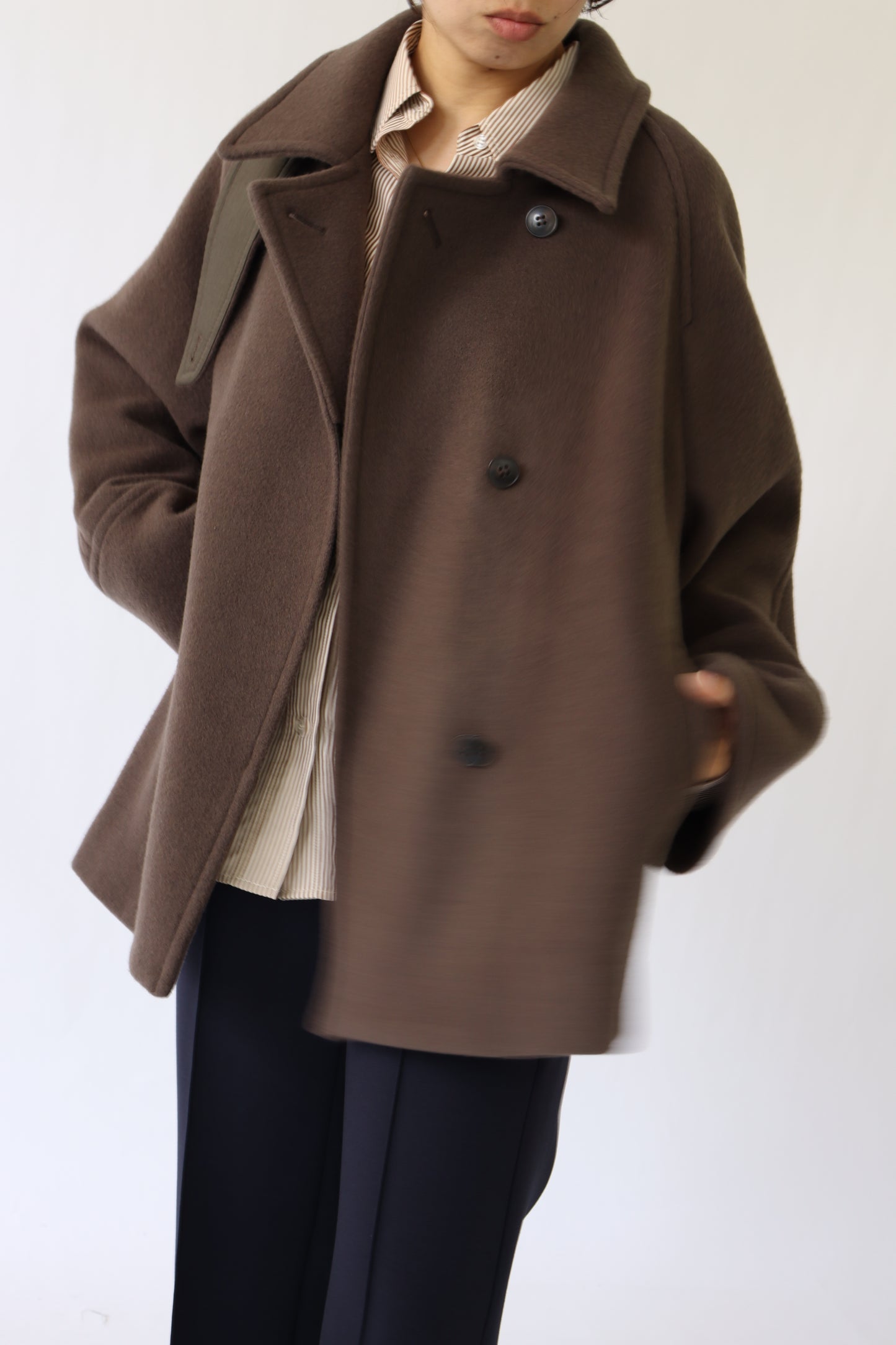 【ACUTA】ラグランスリーブWOショートコート