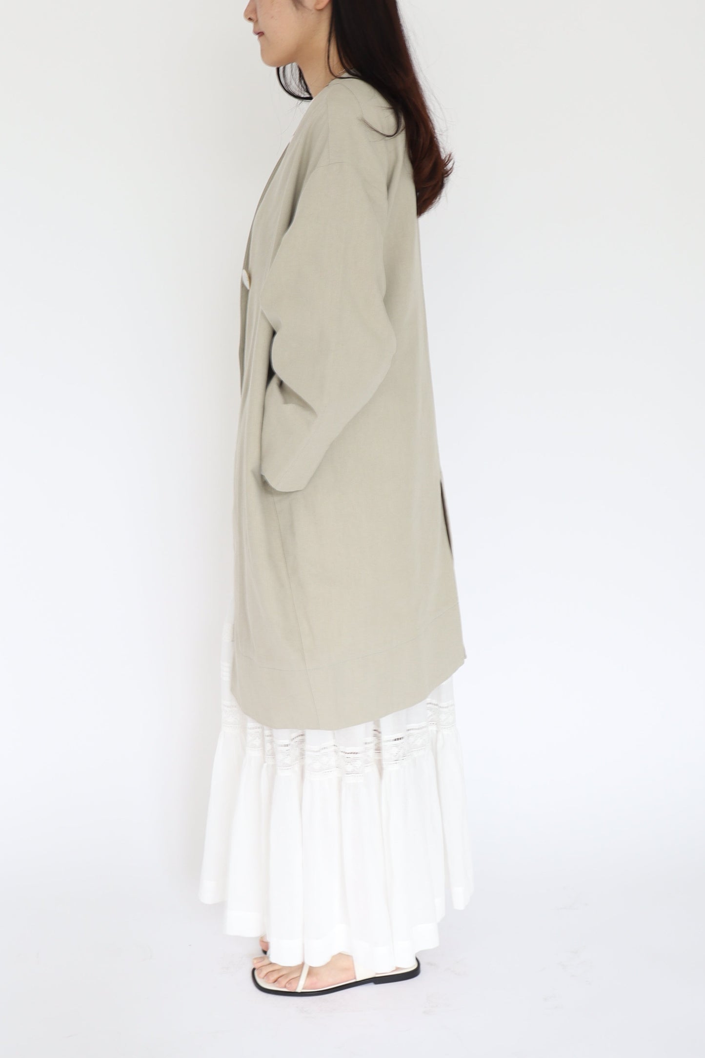 【ACUTA】 リネンブレンドコクーンコート