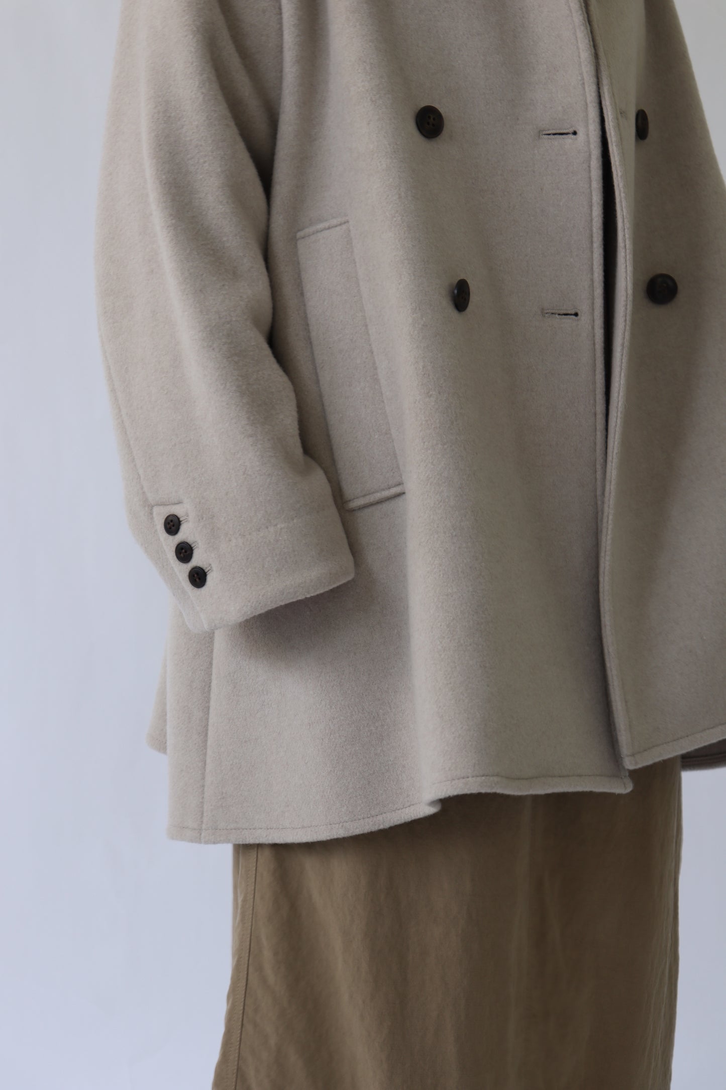 【ACUTA】WOスタンドネックミドル丈コート