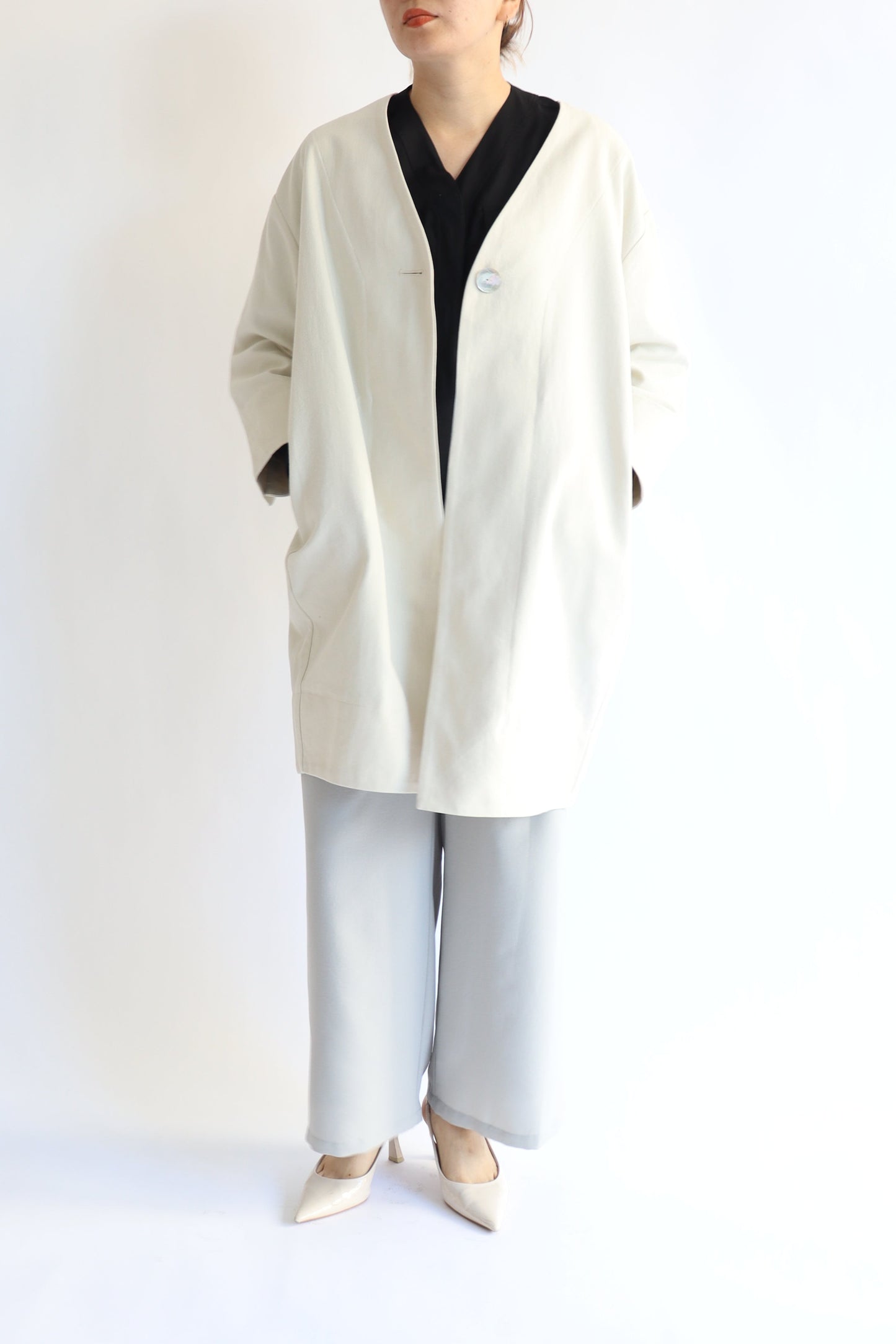 【ACUTA】 リネンブレンドコクーンコート