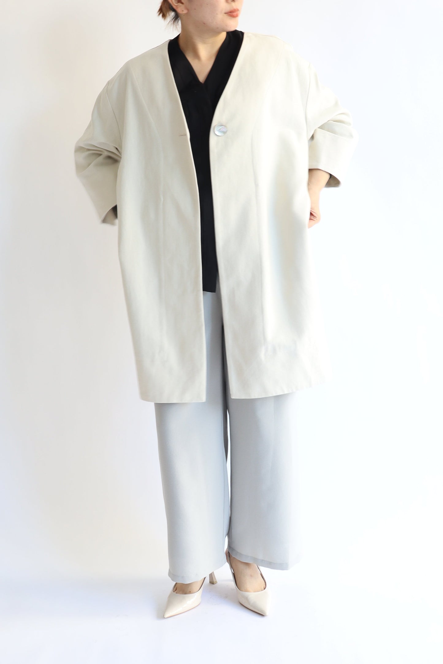 【ACUTA】 リネンブレンドコクーンコート