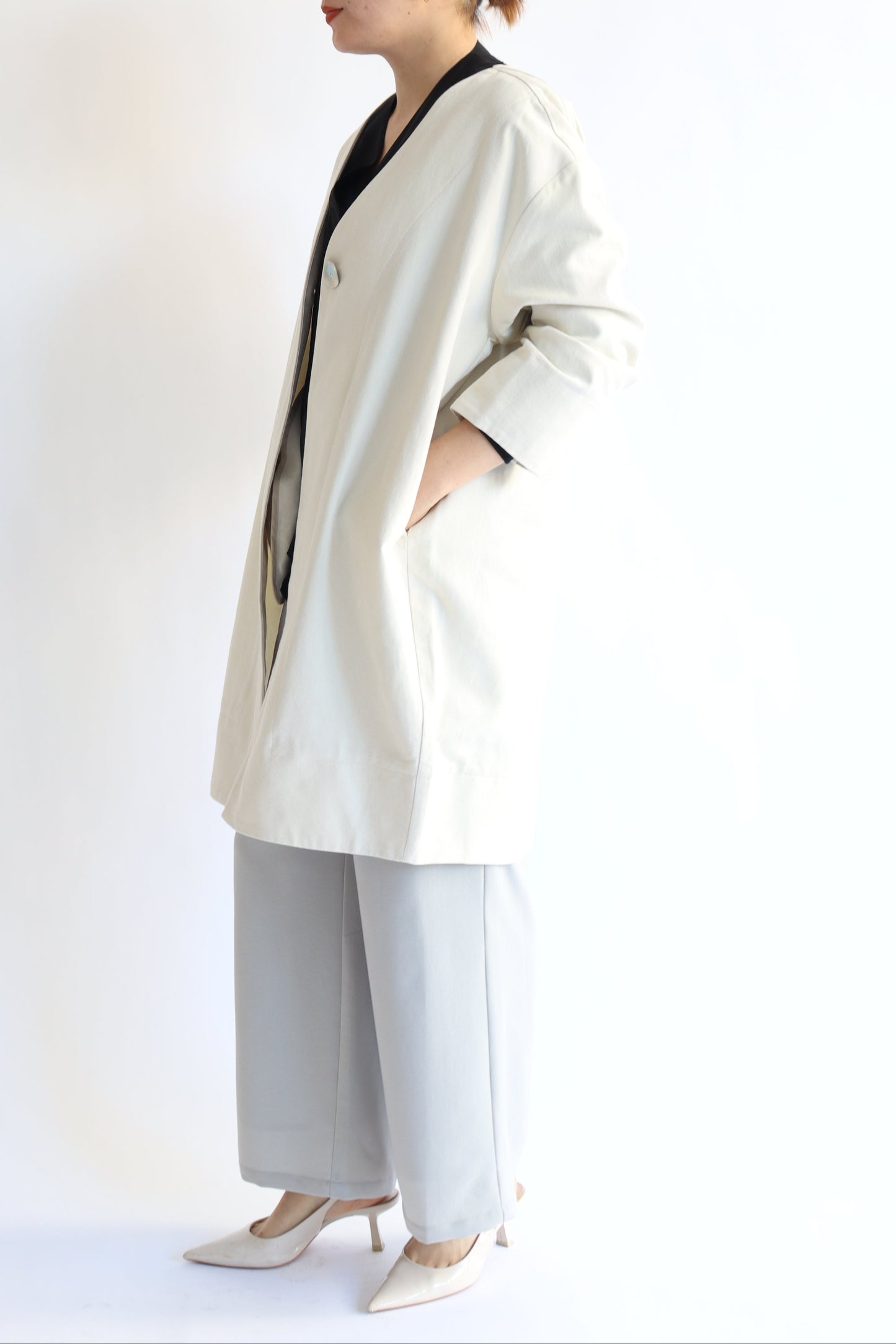 【ACUTA】 リネンブレンドコクーンコート