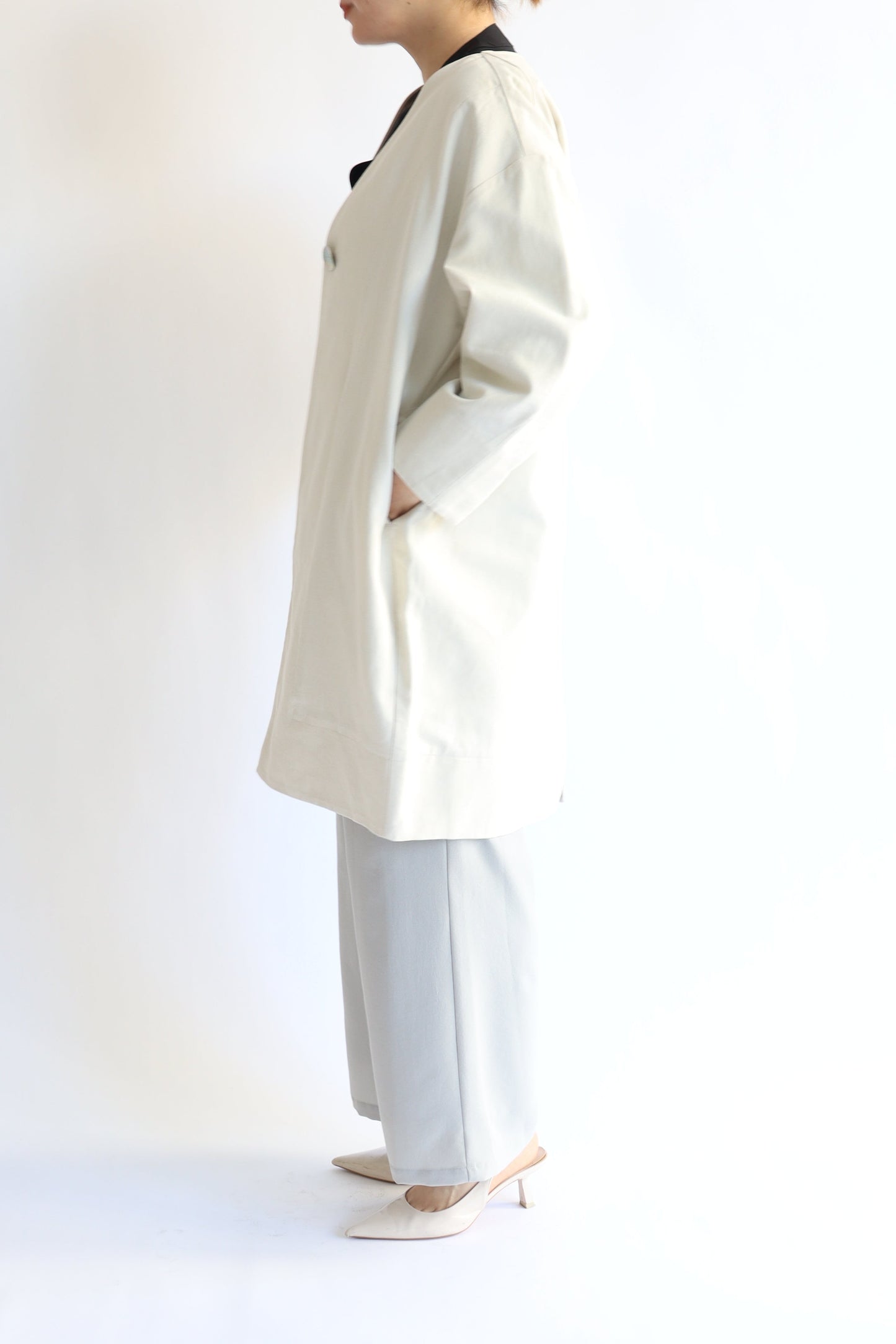 【ACUTA】 リネンブレンドコクーンコート