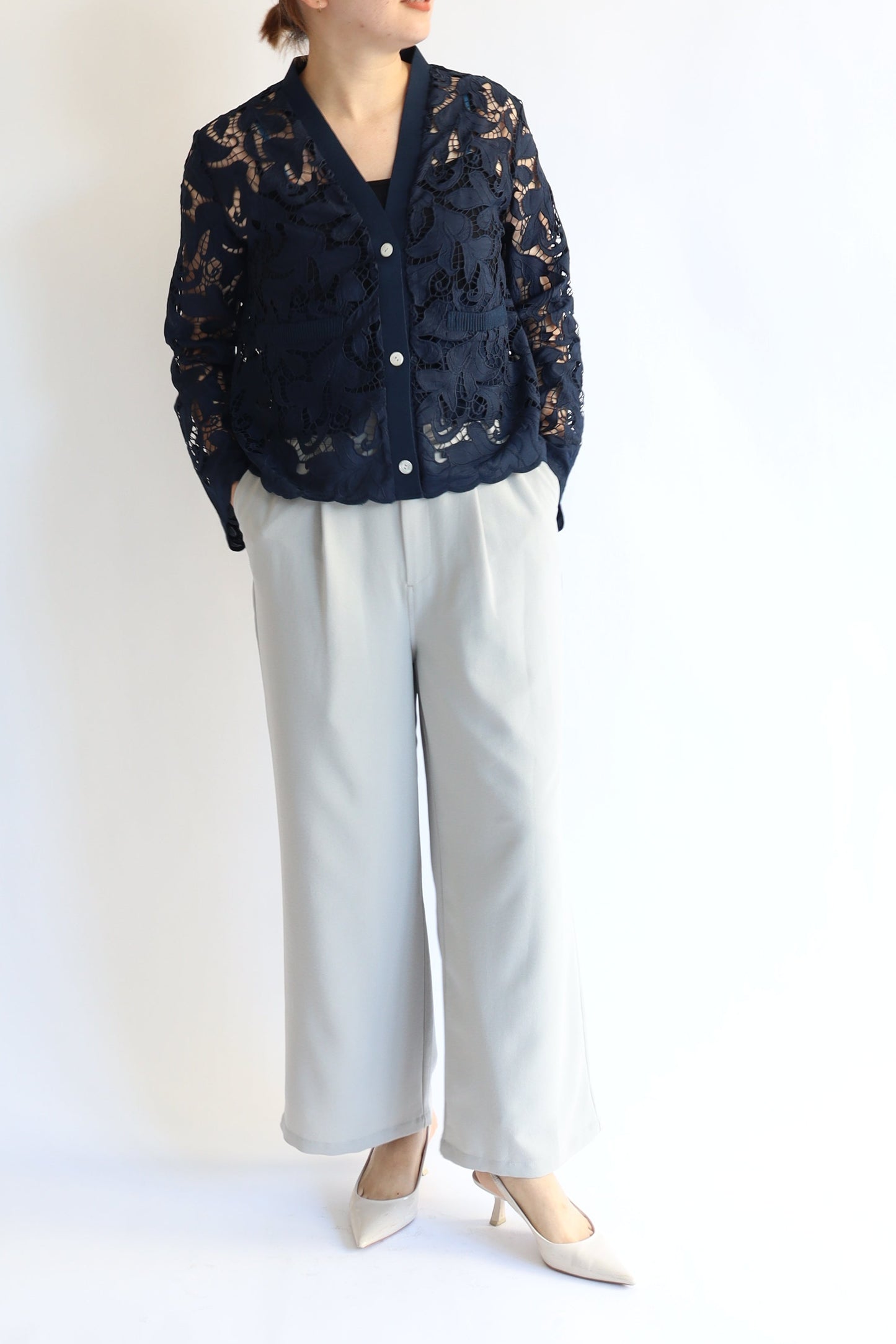 【ACUTA】2WAYジョーゼットワンタックパンツ