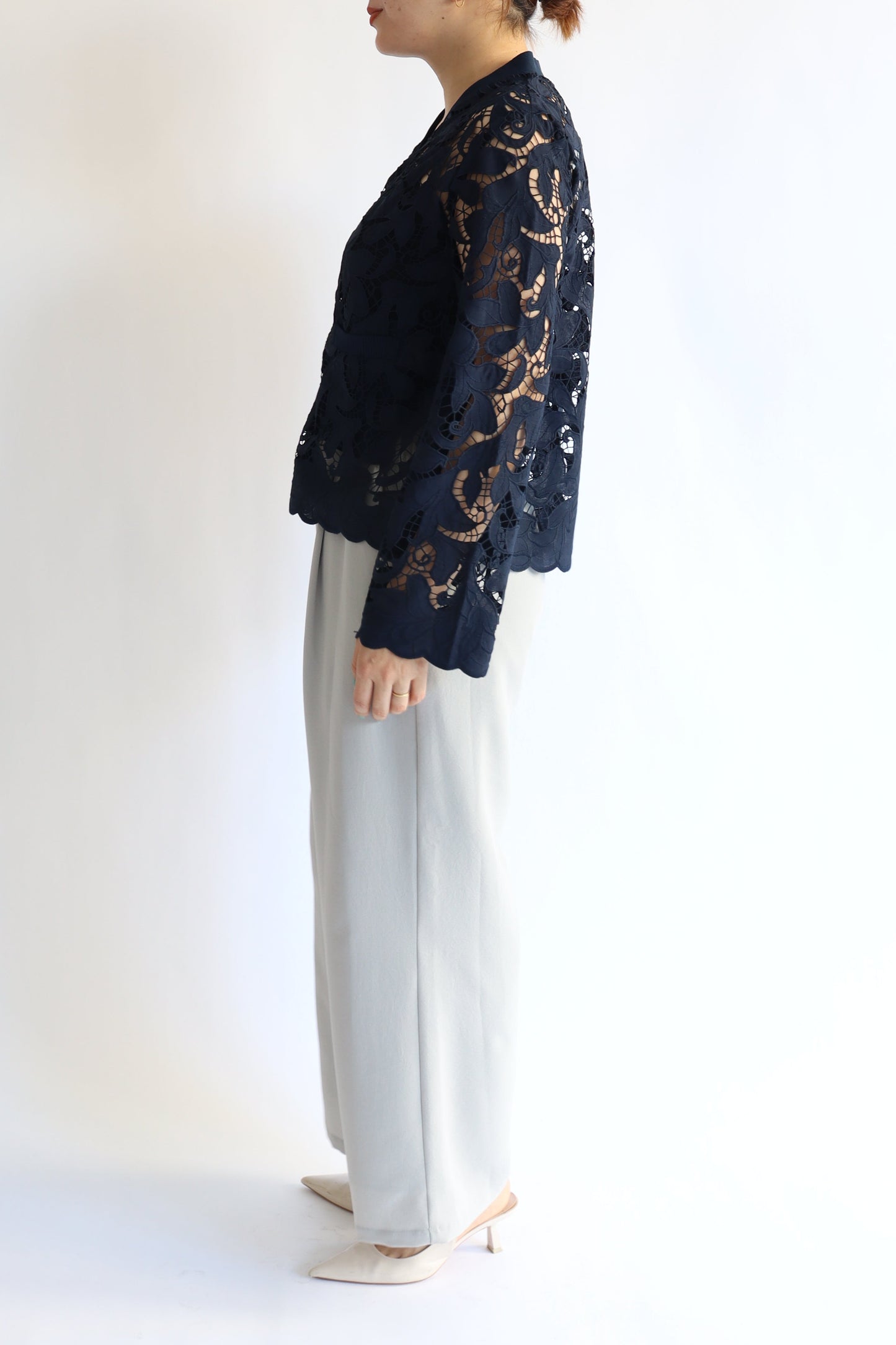 【ACUTA】 カットワークレースカーディガン