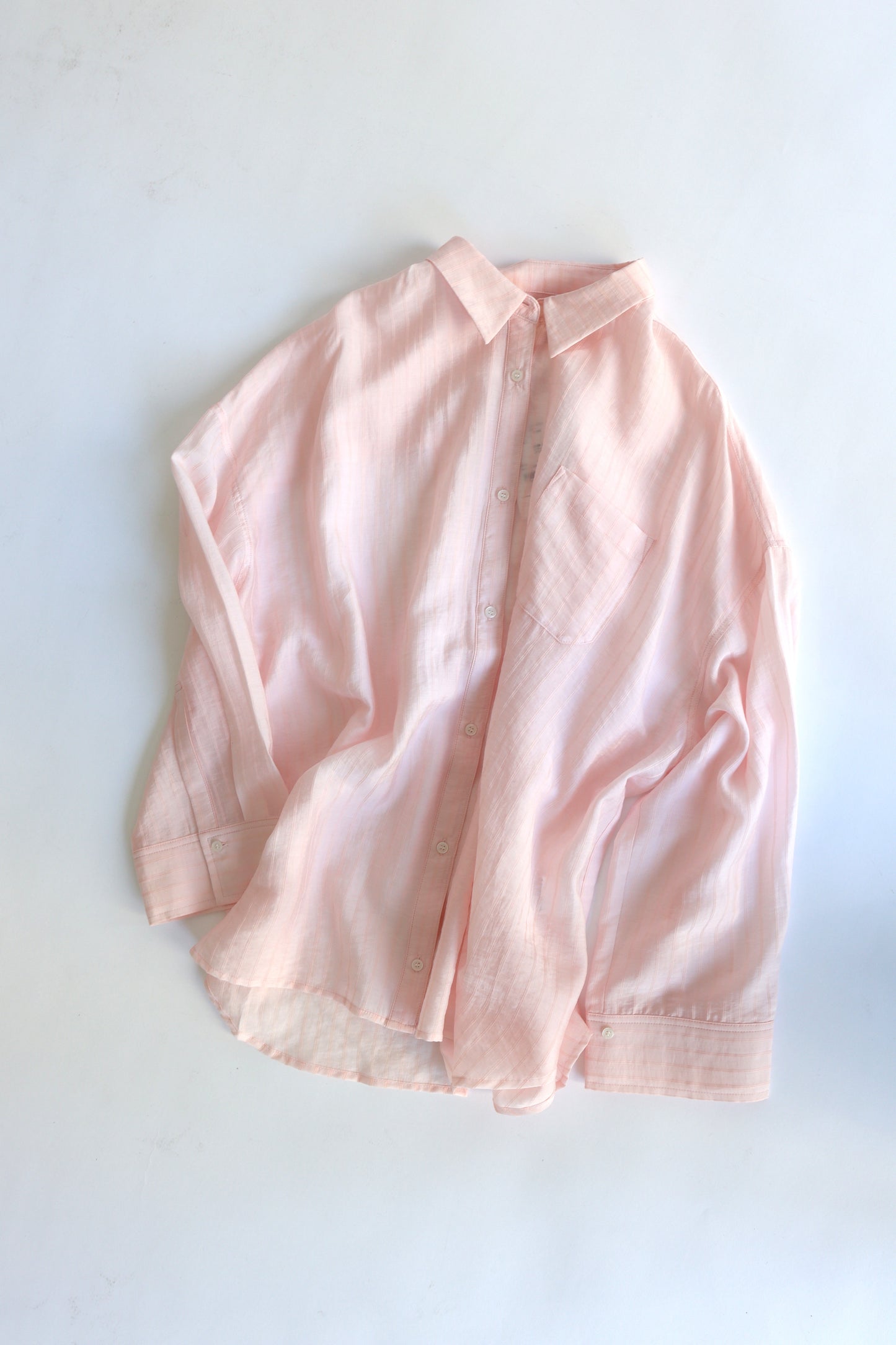 【ACUTA】【再入荷】シアーストライプマルチWAYシャツ