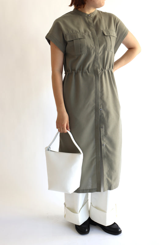 【ACUTA】 リネンライクサファリジレワンピース