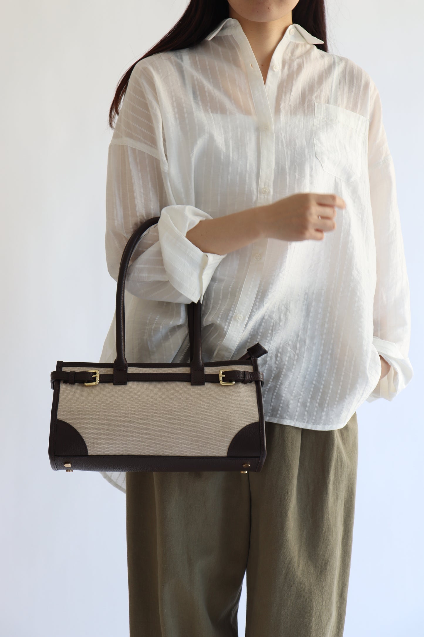 【MILLELA  FIRENZE】レザー×キャンバス2WAYバッグ