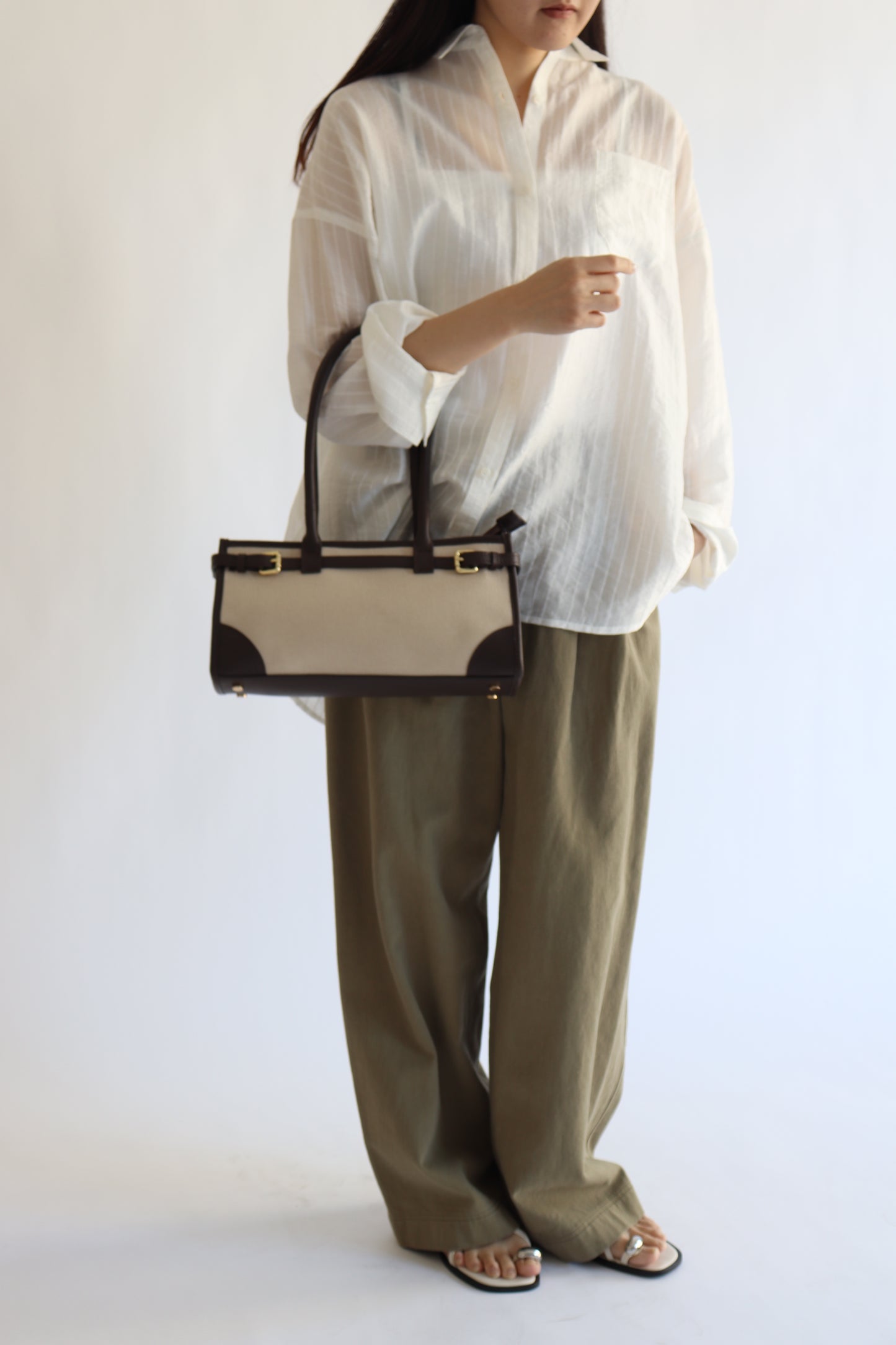 【MILLELA  FIRENZE】レザー×キャンバス2WAYバッグ