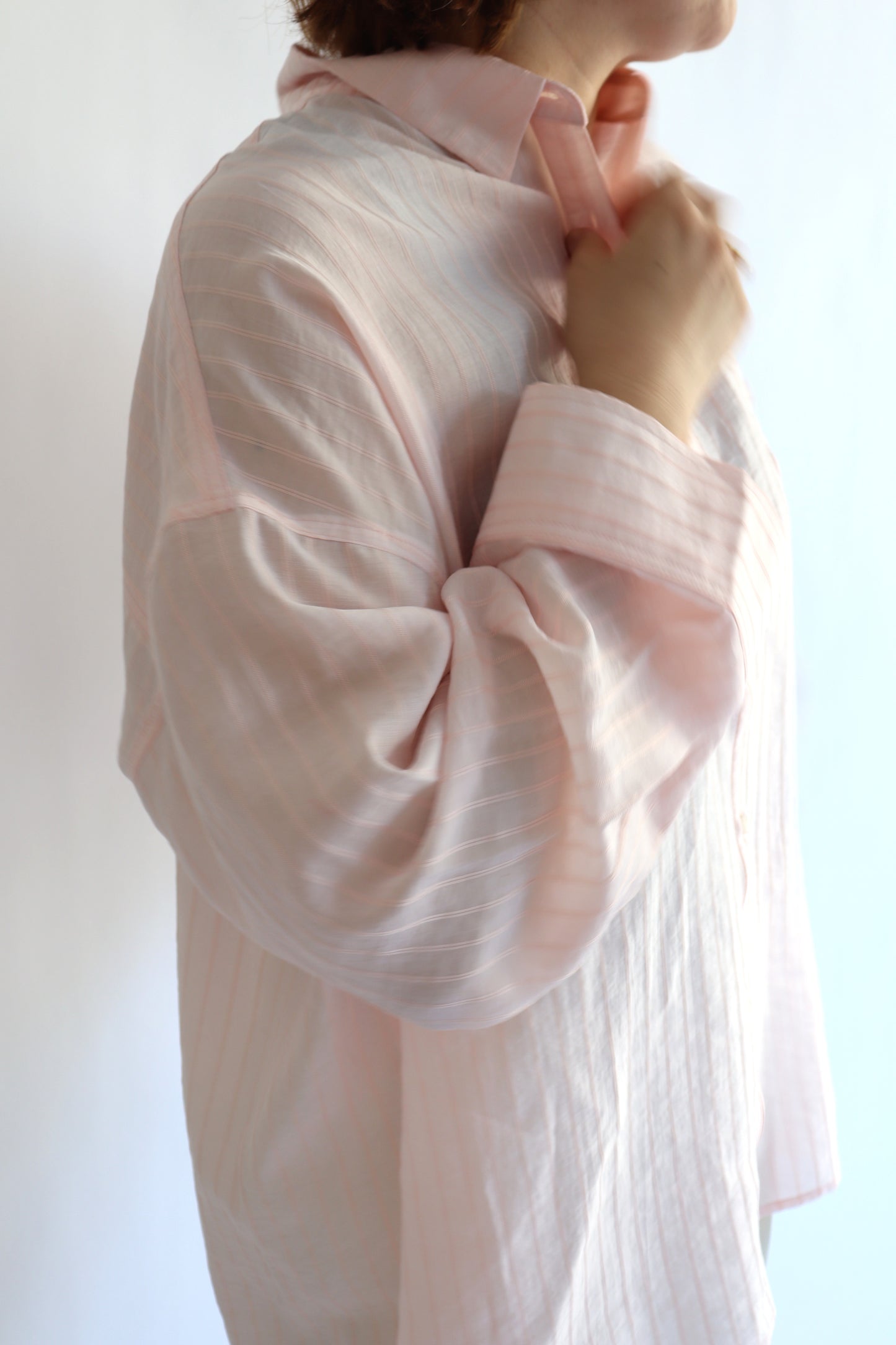 【ACUTA】【再入荷】シアーストライプマルチWAYシャツ